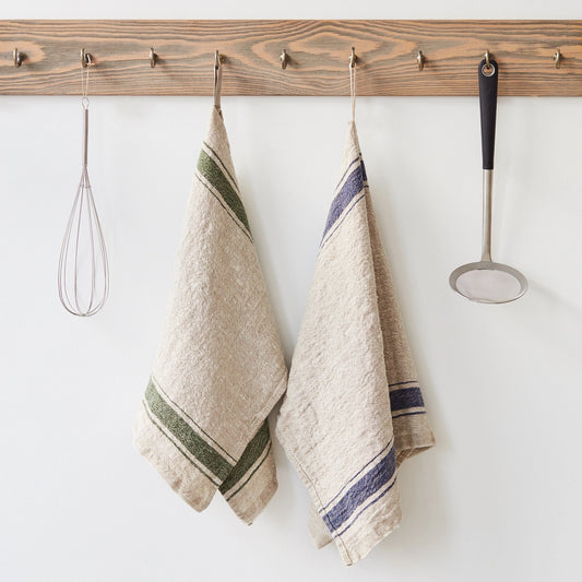 striped vintage linen kitchen towel