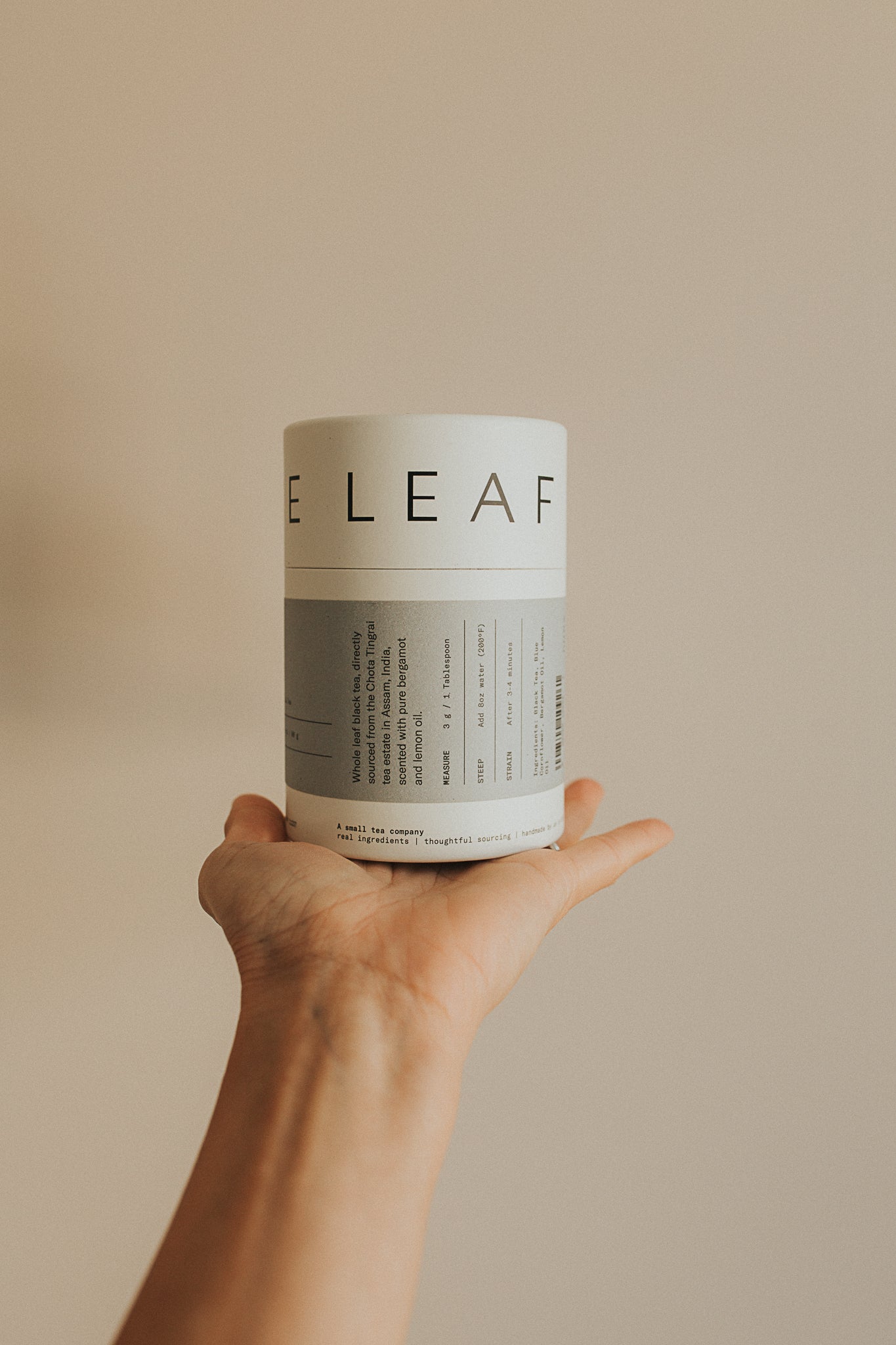 grayscale loose leaf black tea