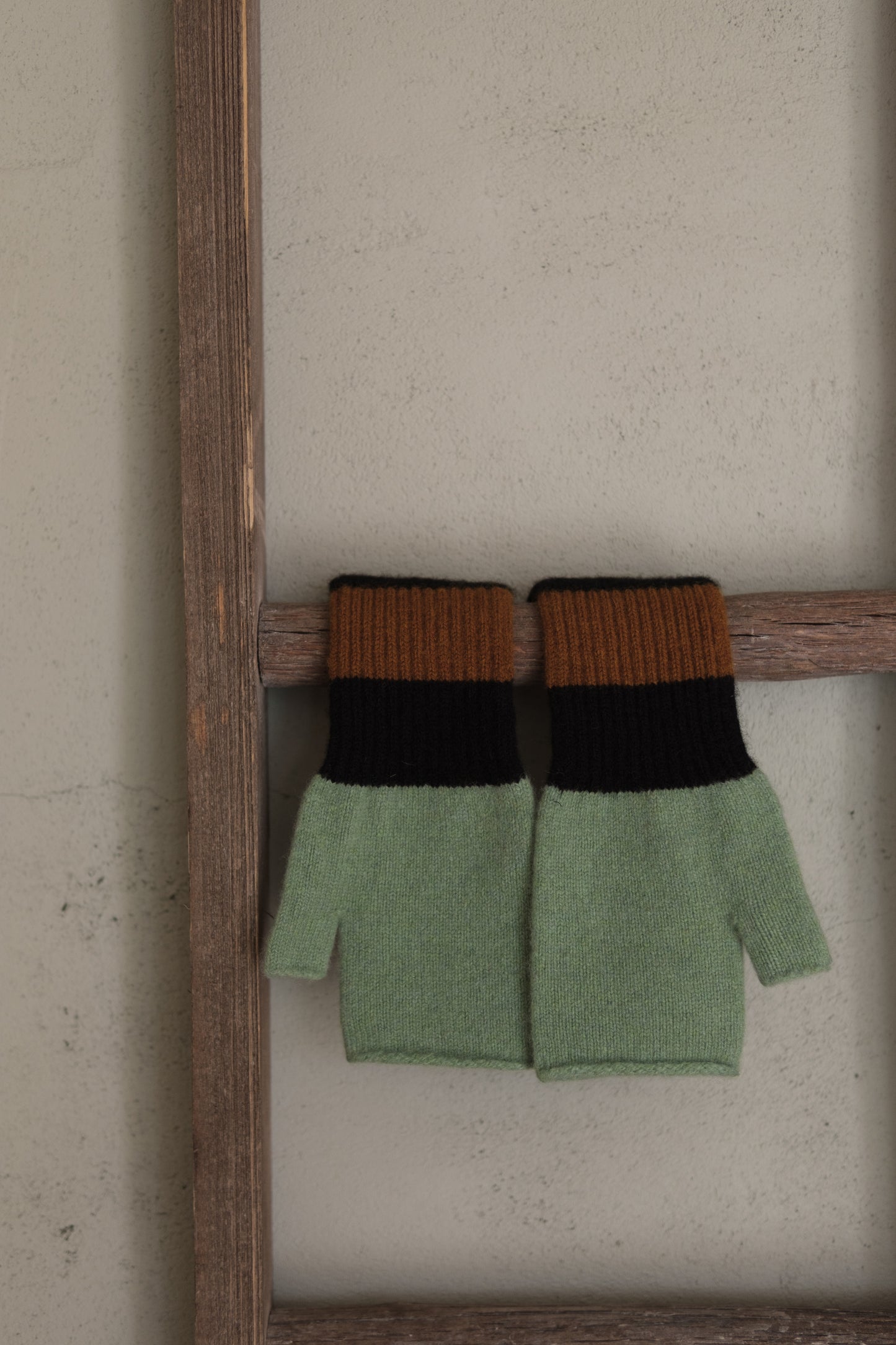 half mittens in felted lambswool