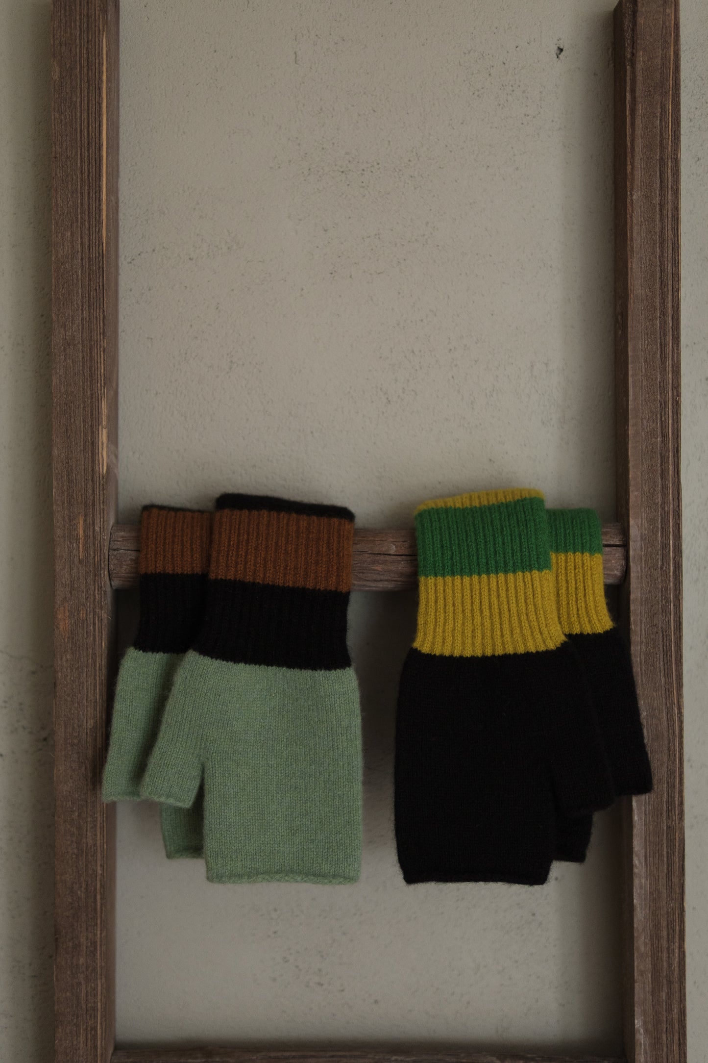 half mittens in felted lambswool
