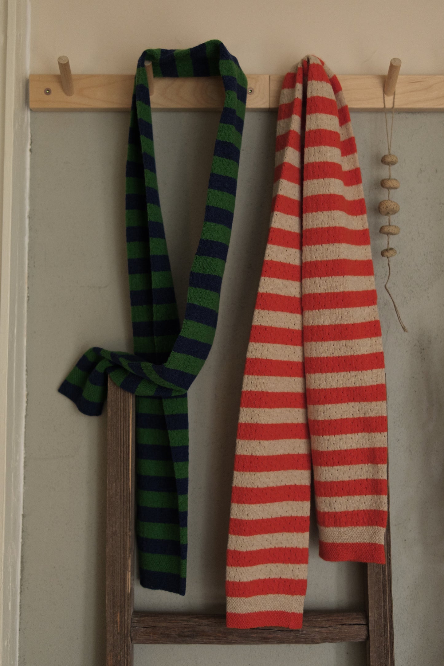 pointelle stripe scarf