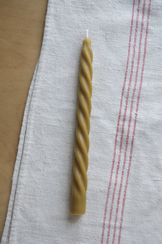 twisted taper beeswax candle
