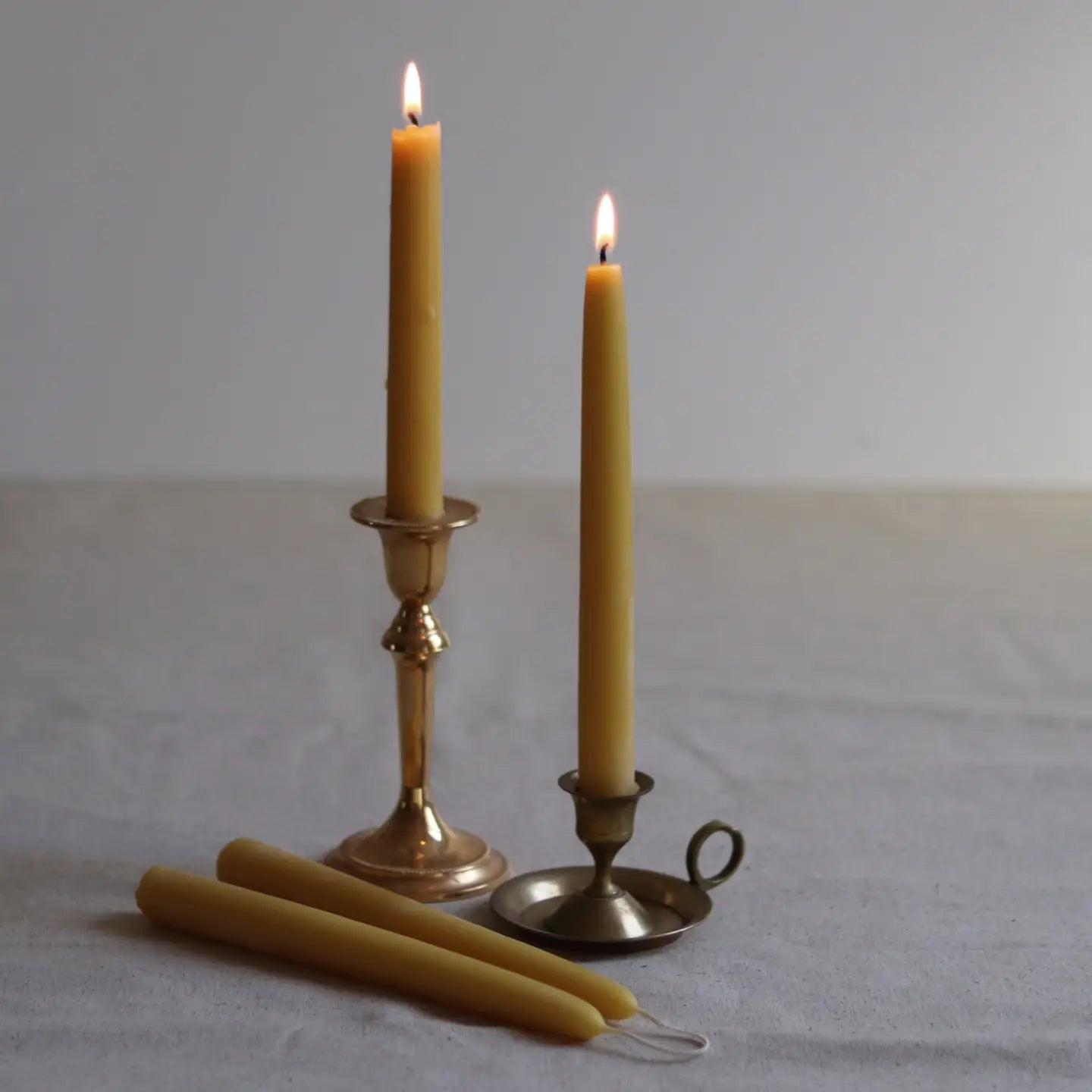 one hand-dipped classic beeswax candle