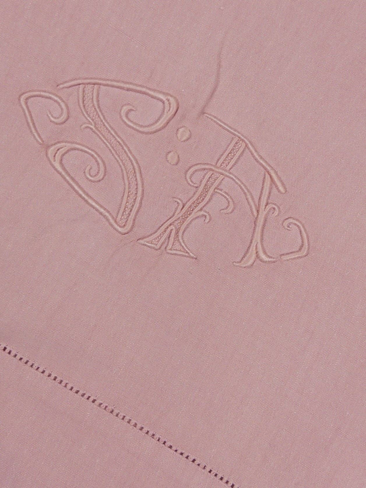 antique tablecloth with SA monogram - 160x240cm - ballerina