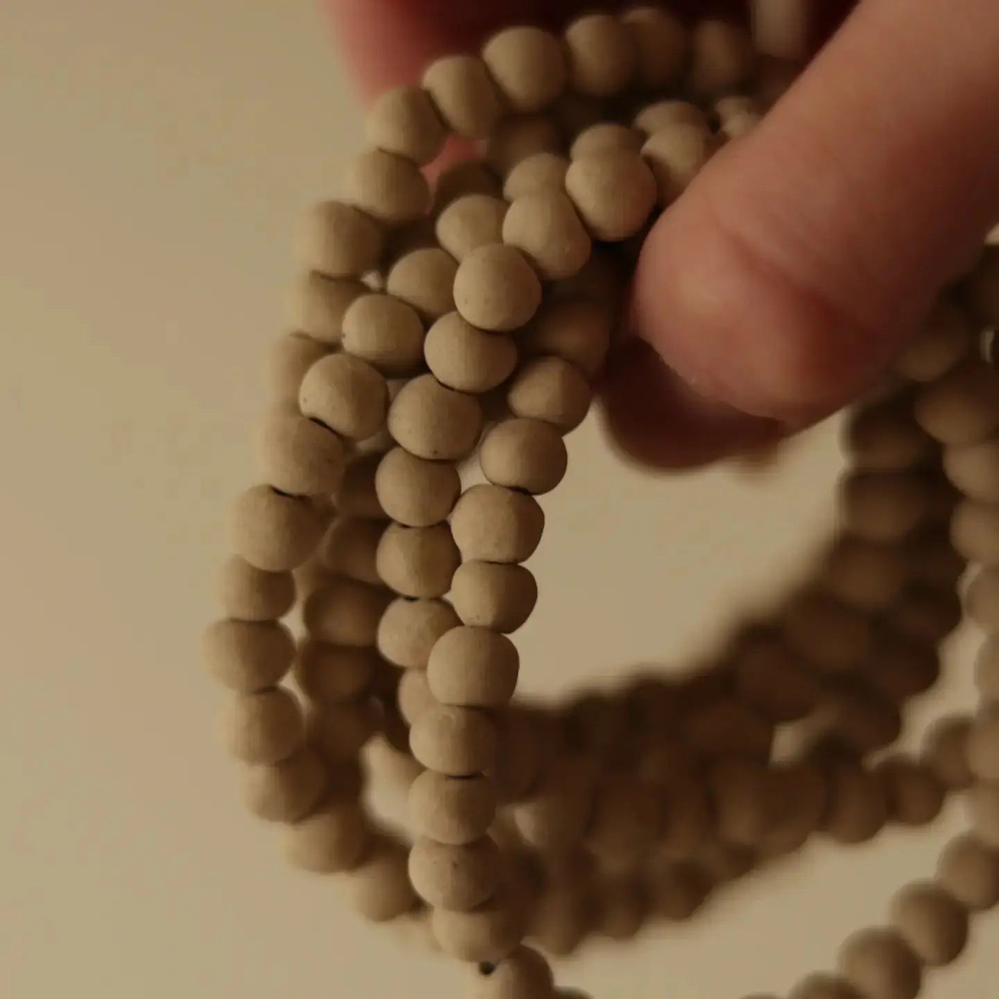 organica clay bead bracelet in ancient bone