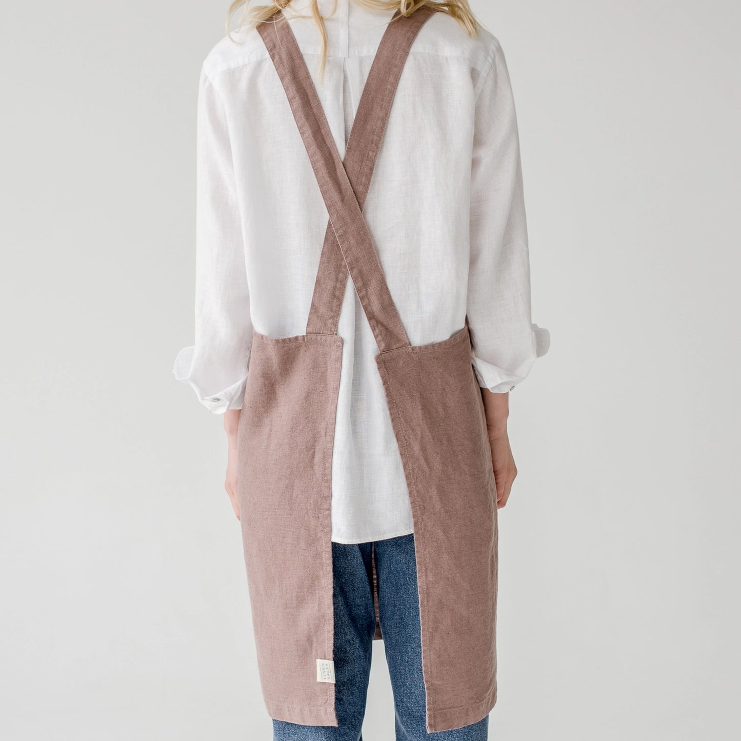 japanese crossback linen apron