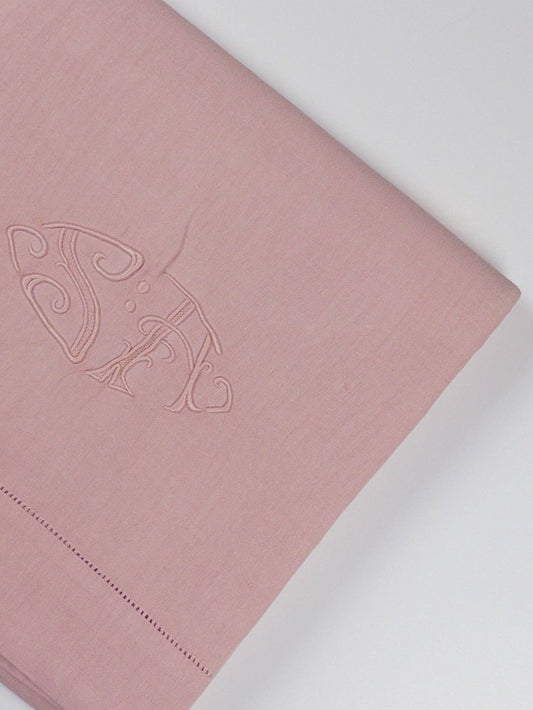 antique tablecloth with SA monogram - 160x240cm - ballerina