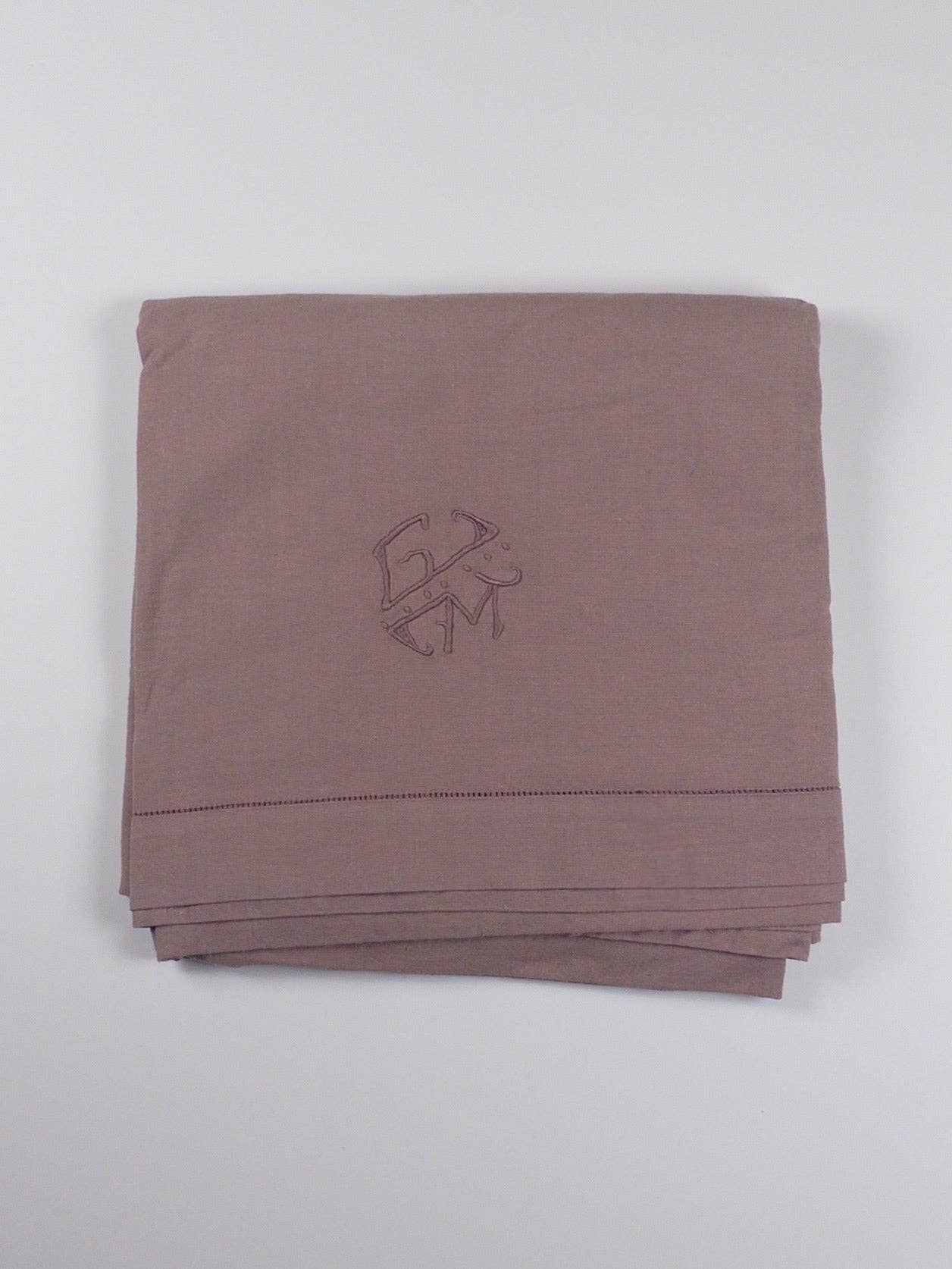 antique french tablecloth with GM monogram - 160x240cm - solbær