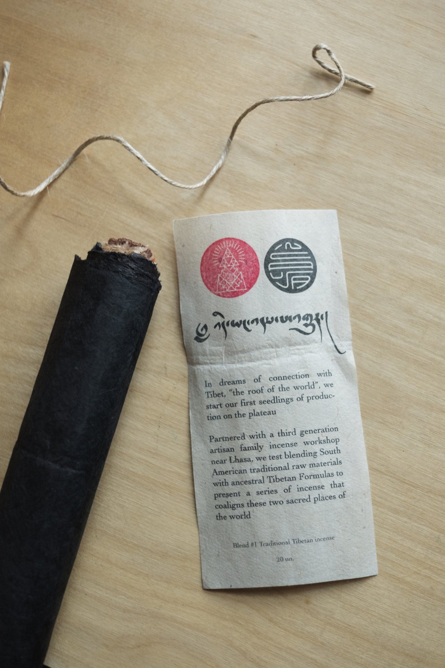 tibetan incense sticks with scroll
