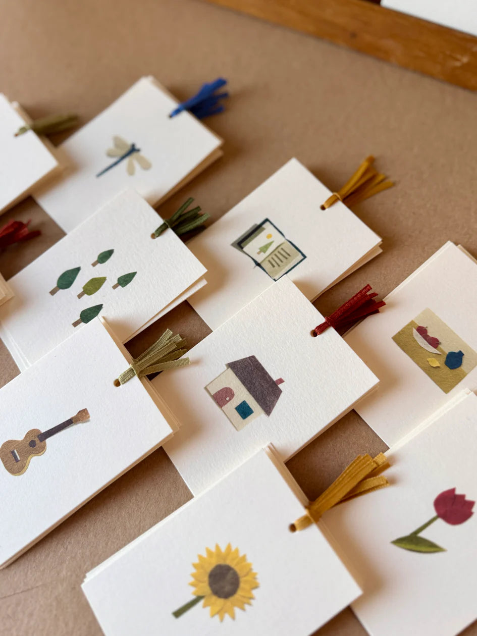 abc mini card with ribbon