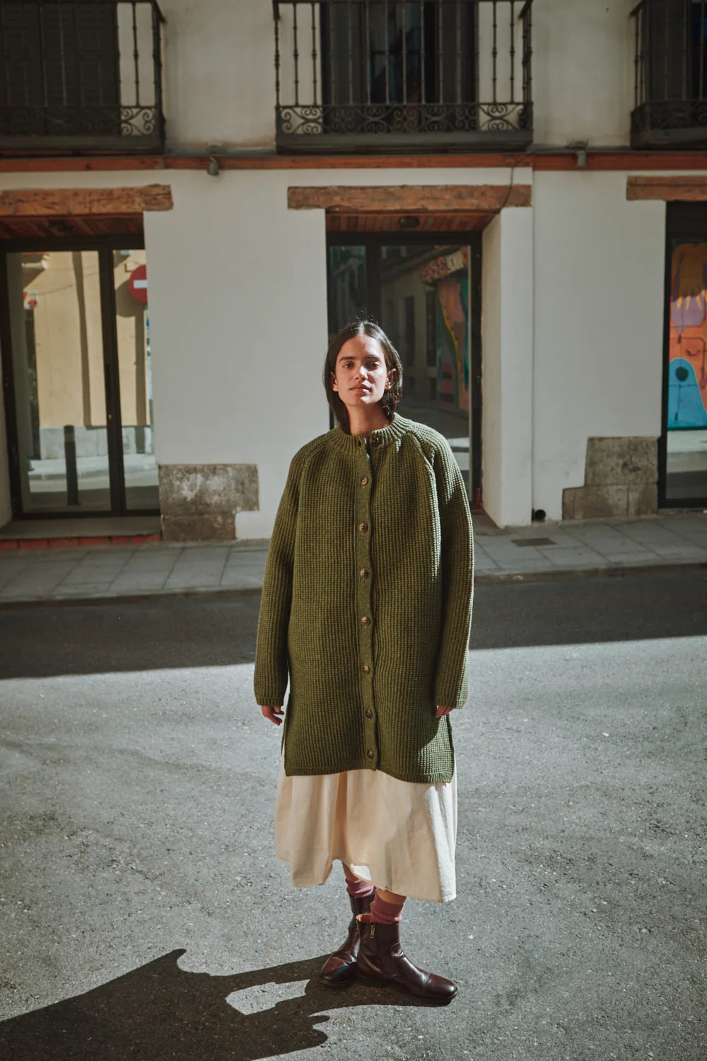pre-order: agathe long knit jacket in merino wool