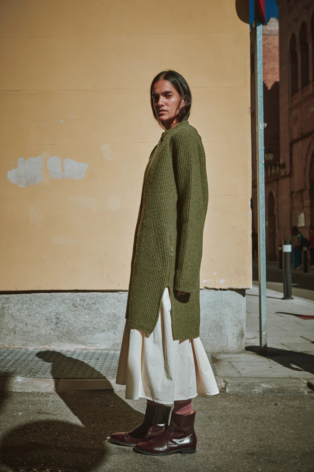 pre-order: agathe long knit jacket in merino wool