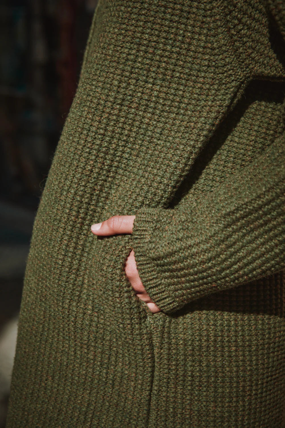 pre-order: agathe long knit jacket in merino wool