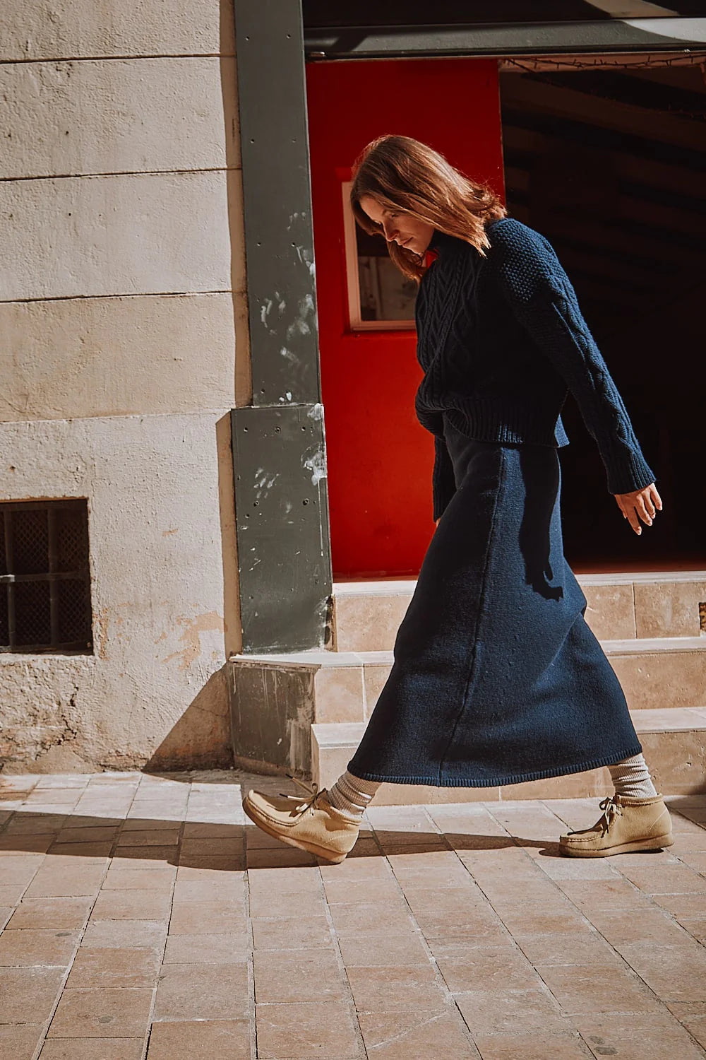 pre-order: augustine long skirt in merino wool