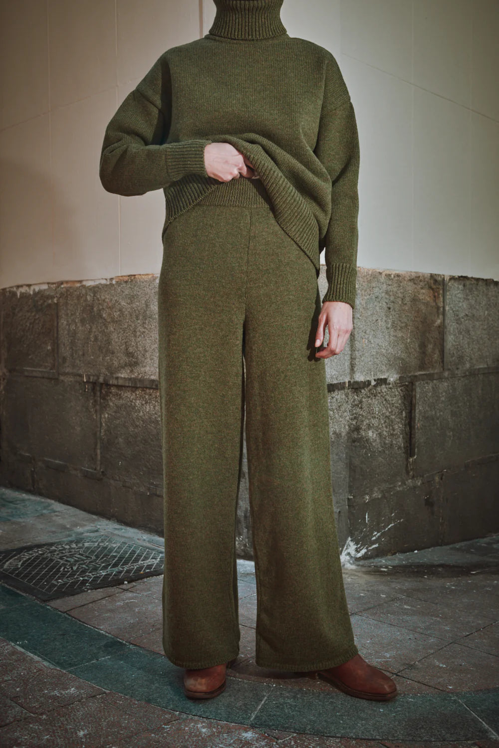 pre-order: helene knit pants in merino wool