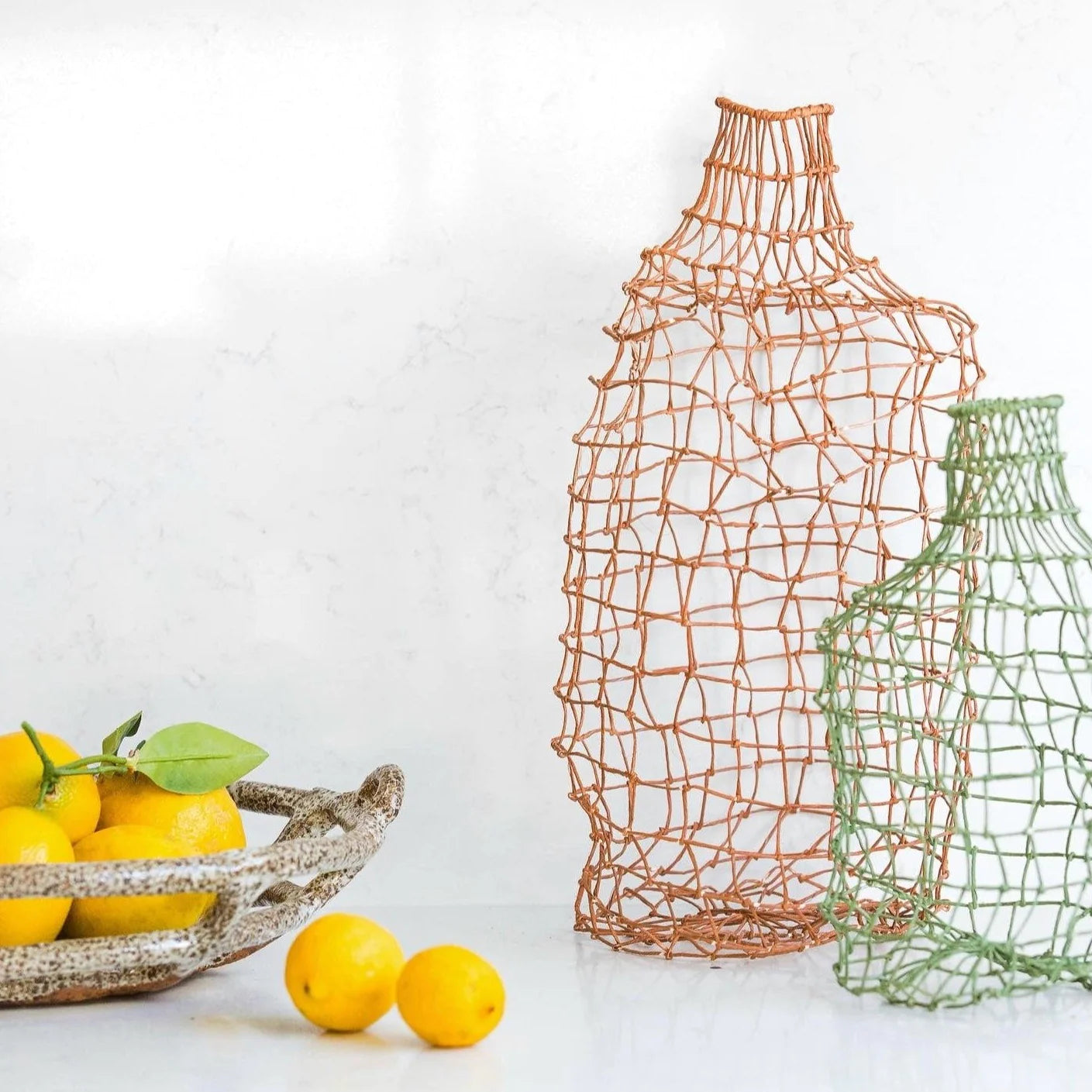 bouteille wired paper vase