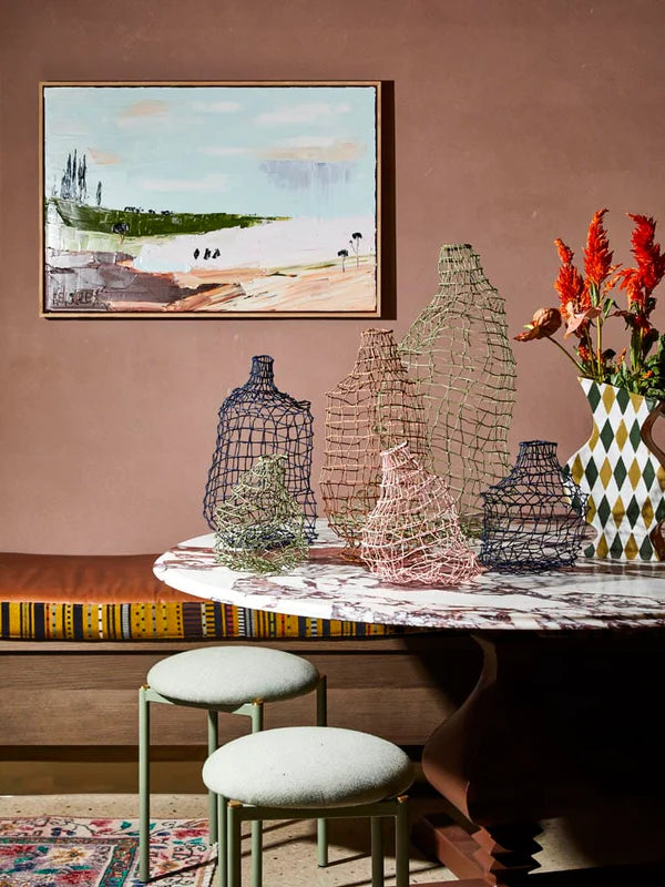 bouteille wired paper vase