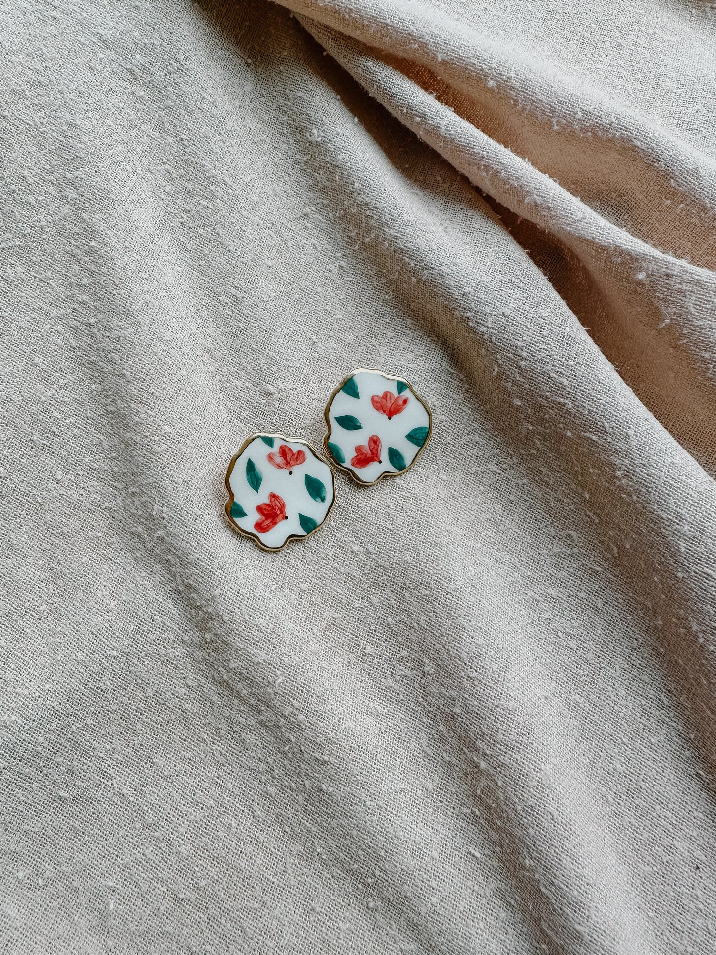 petals on a cloud porcelain earrings