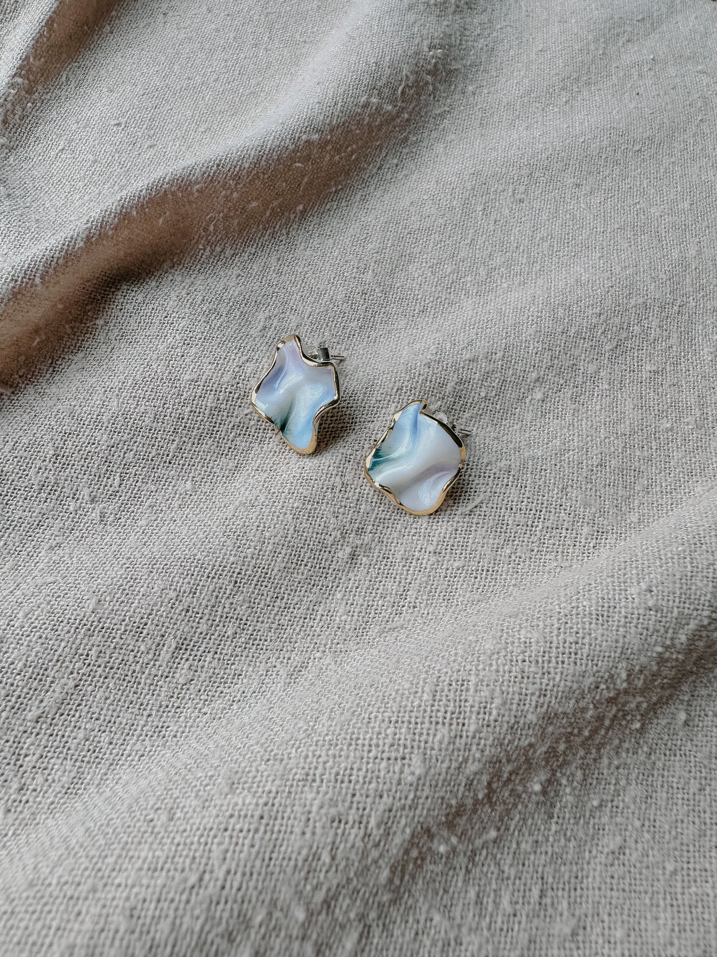 mini waves porcelain earrings