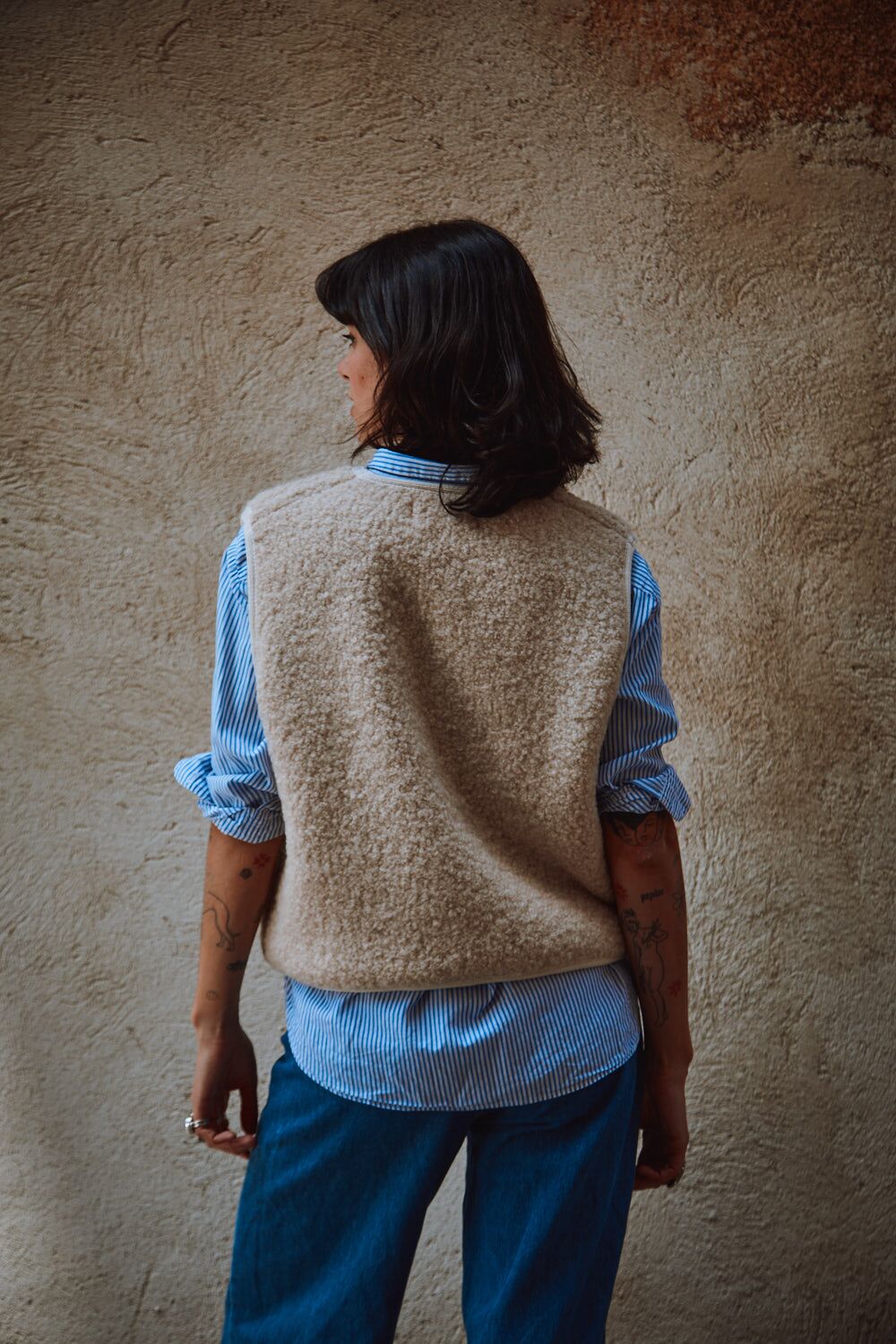 pre-order: luce curly alpaca vest