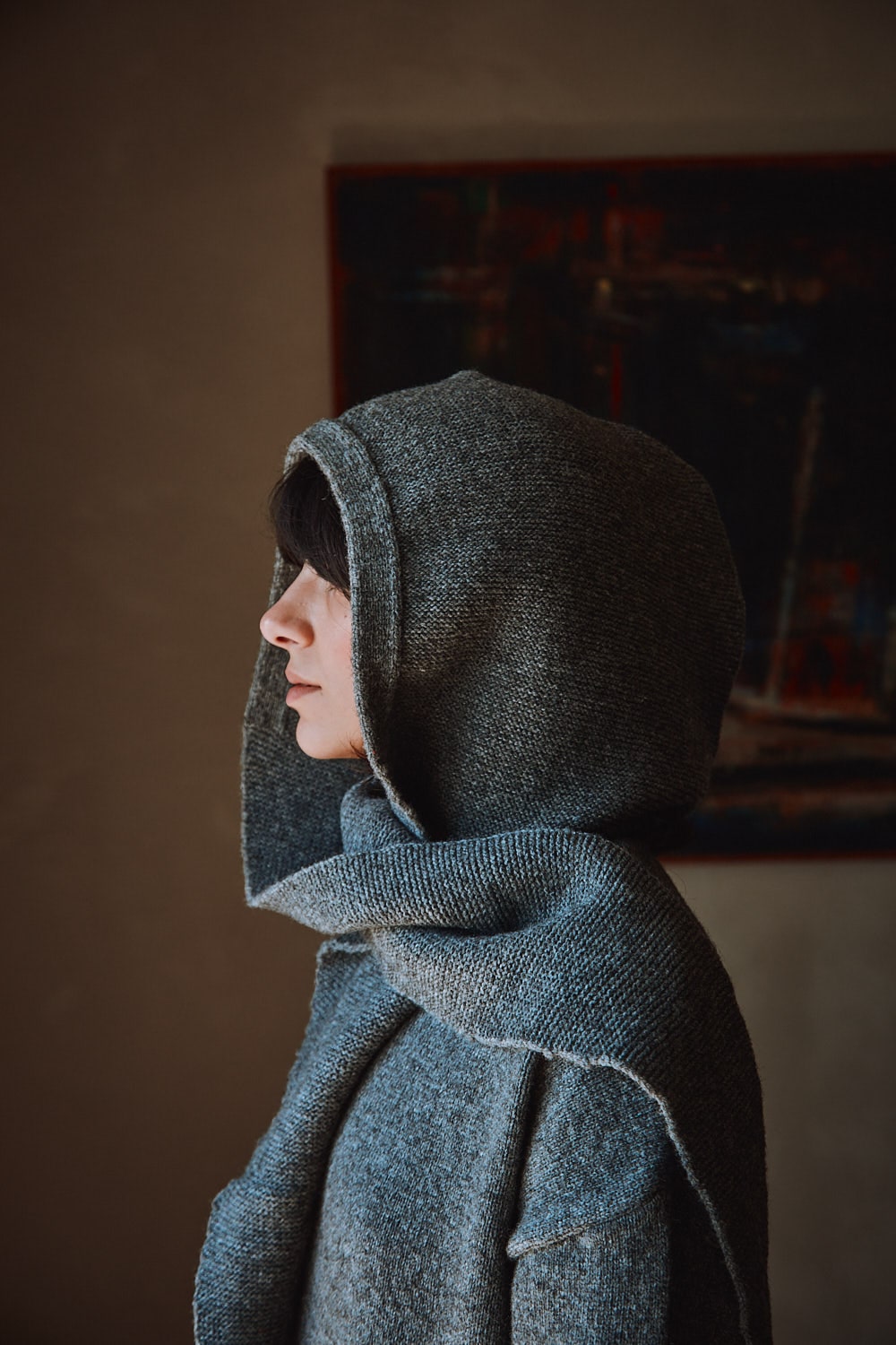 romane wool scarf-hat