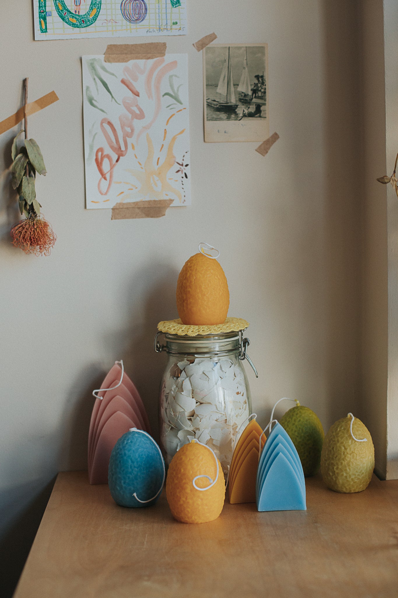 arch candle: cornflower light blue