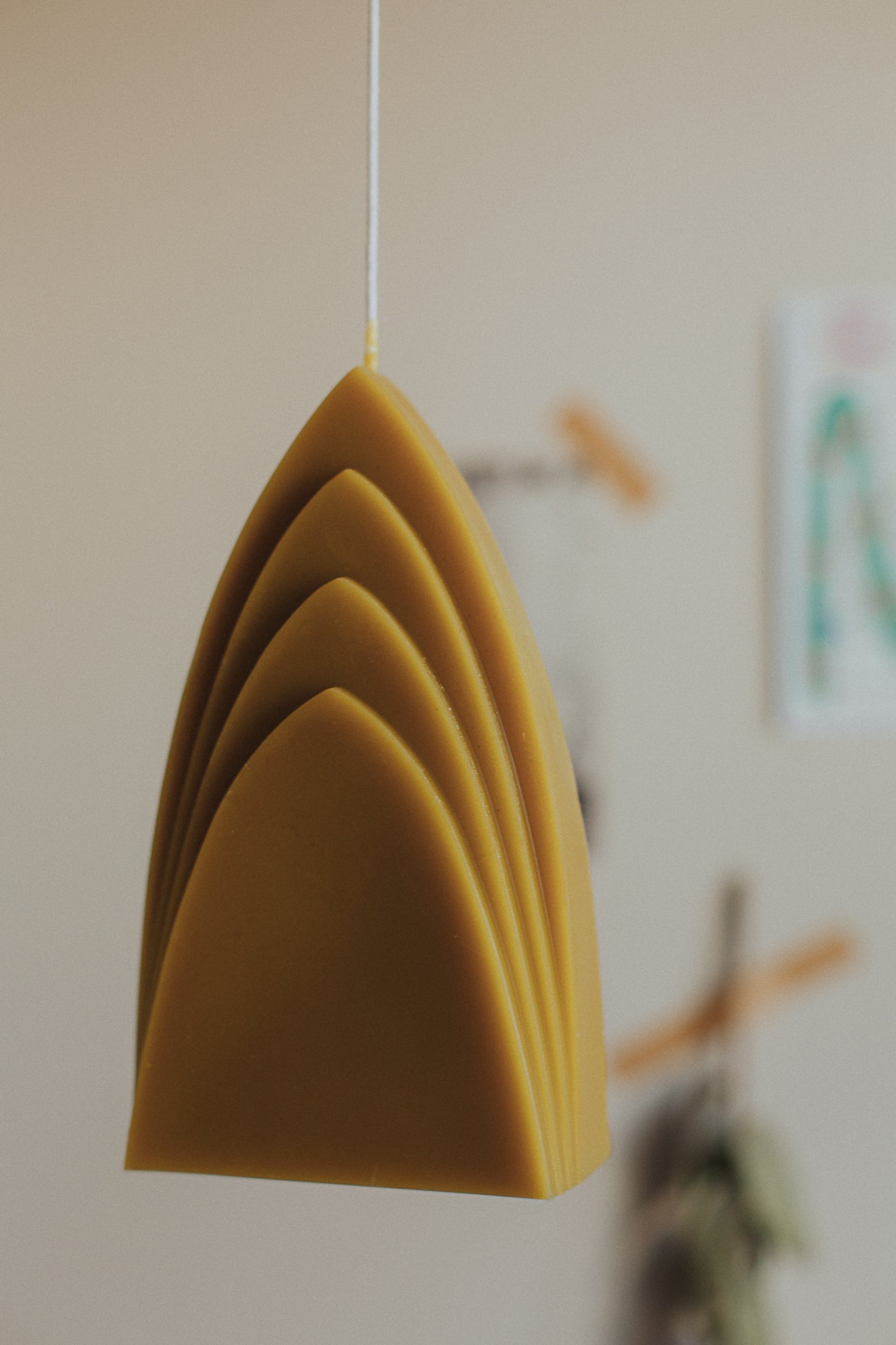 arch candle: olive yellow