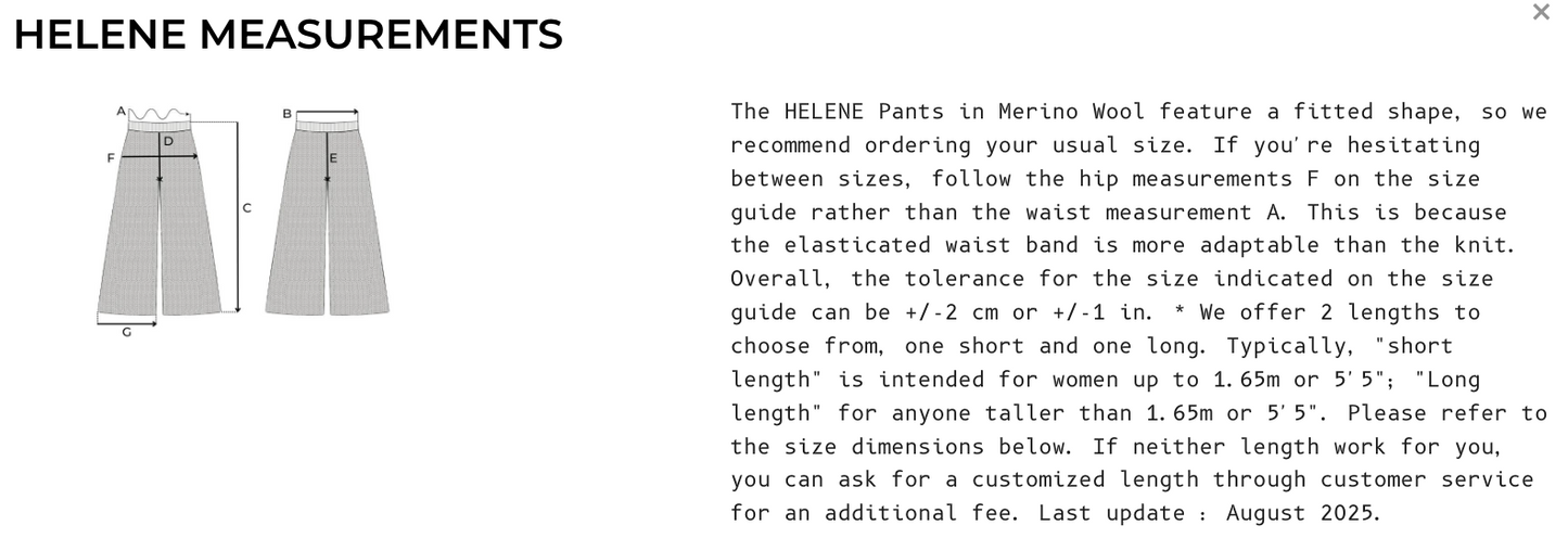 pre-order: helene knit pants in merino wool