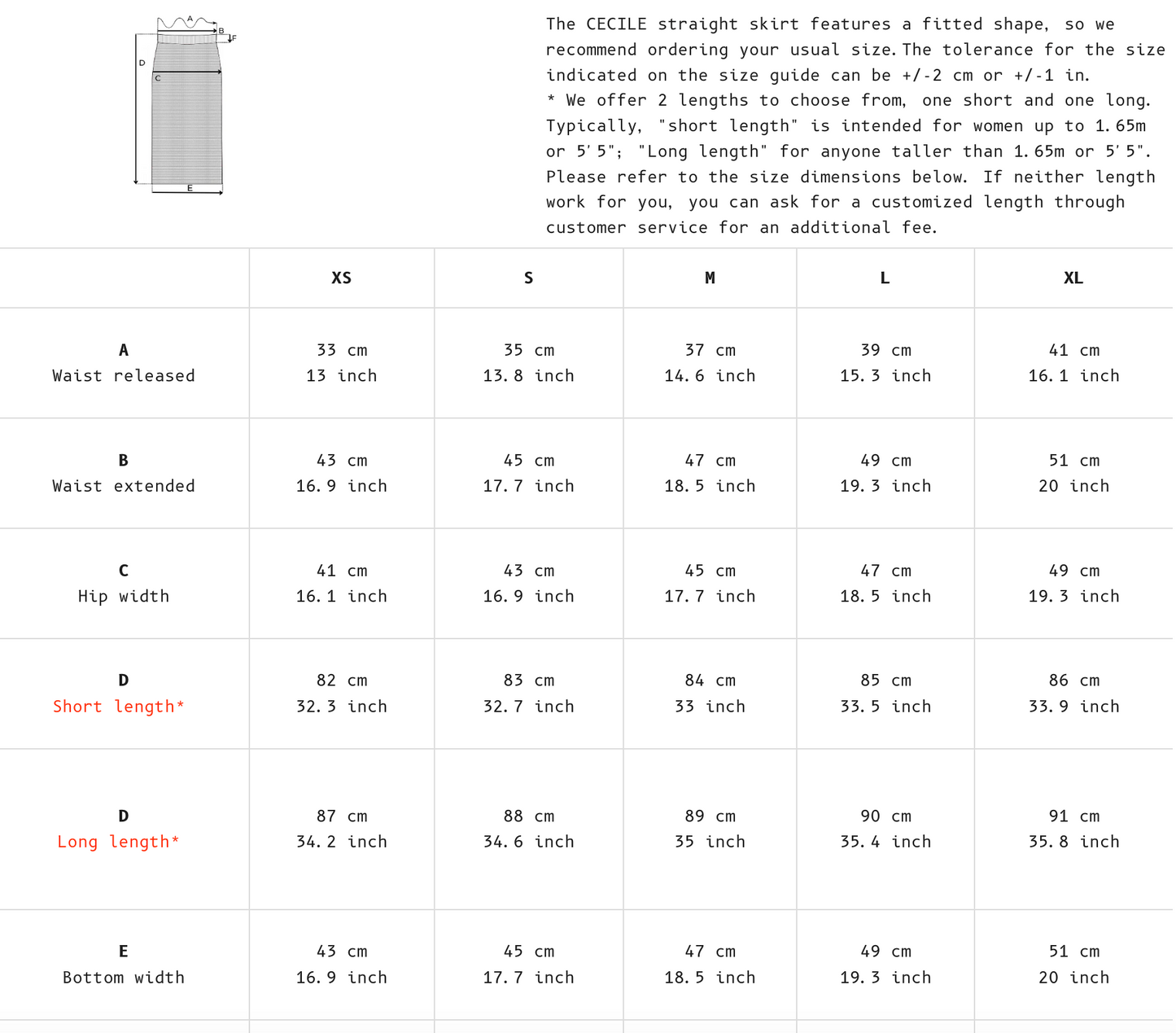pre-order: cecile straight midi skirt in organic cotton