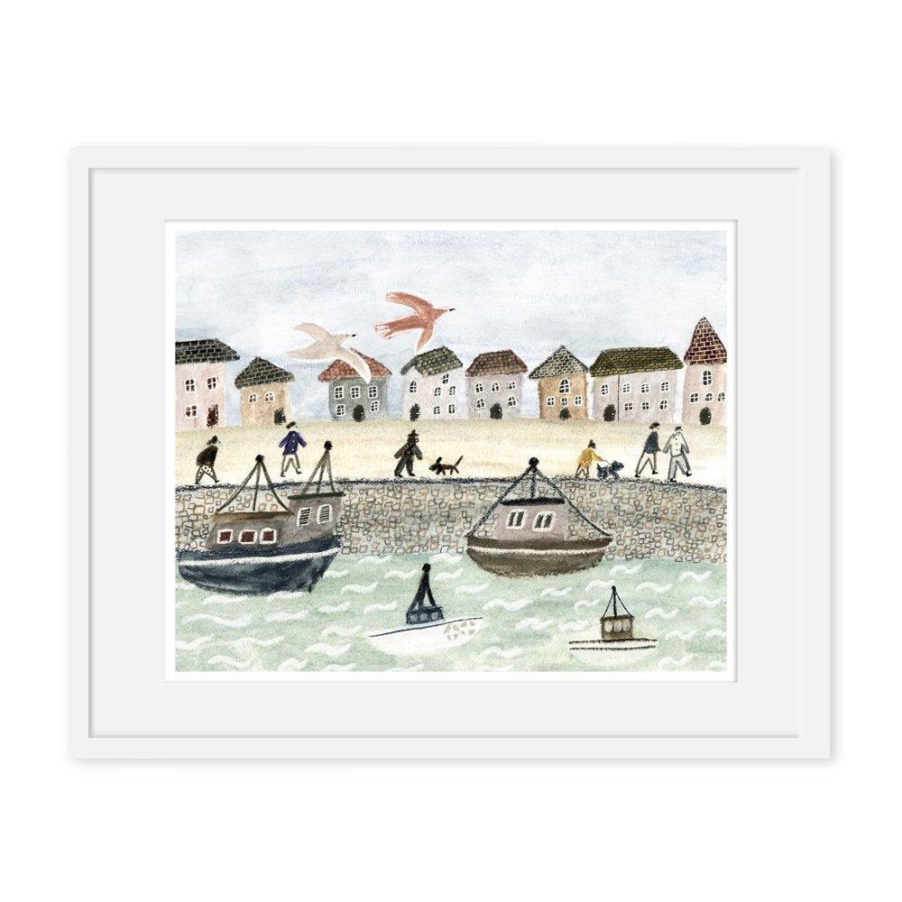 seaside town print