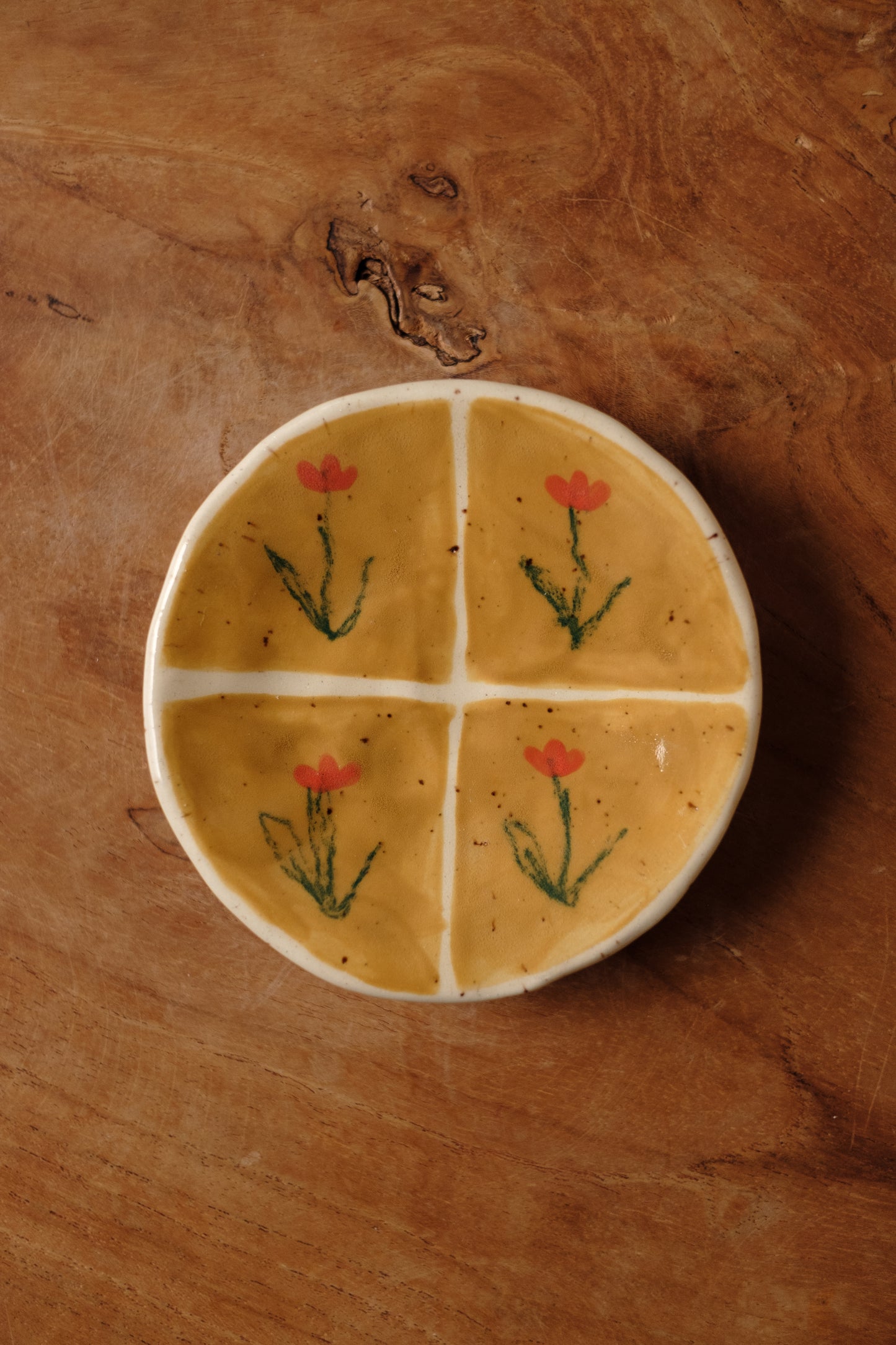 hand-painted quilt pattern tiny plate