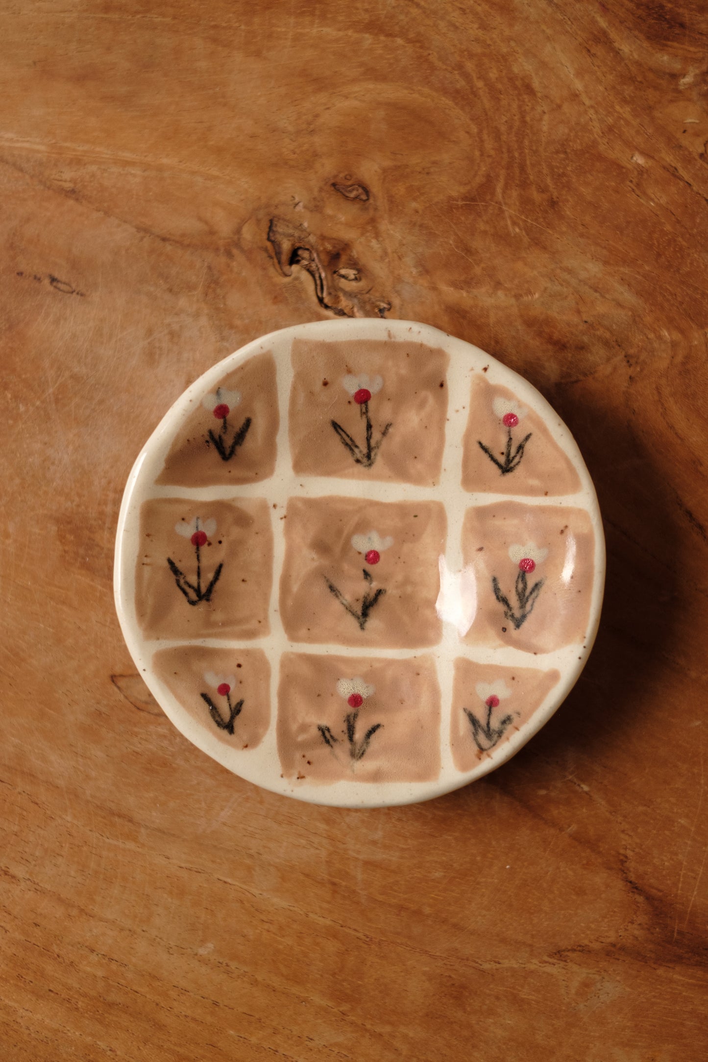 hand-painted quilt pattern tiny plate