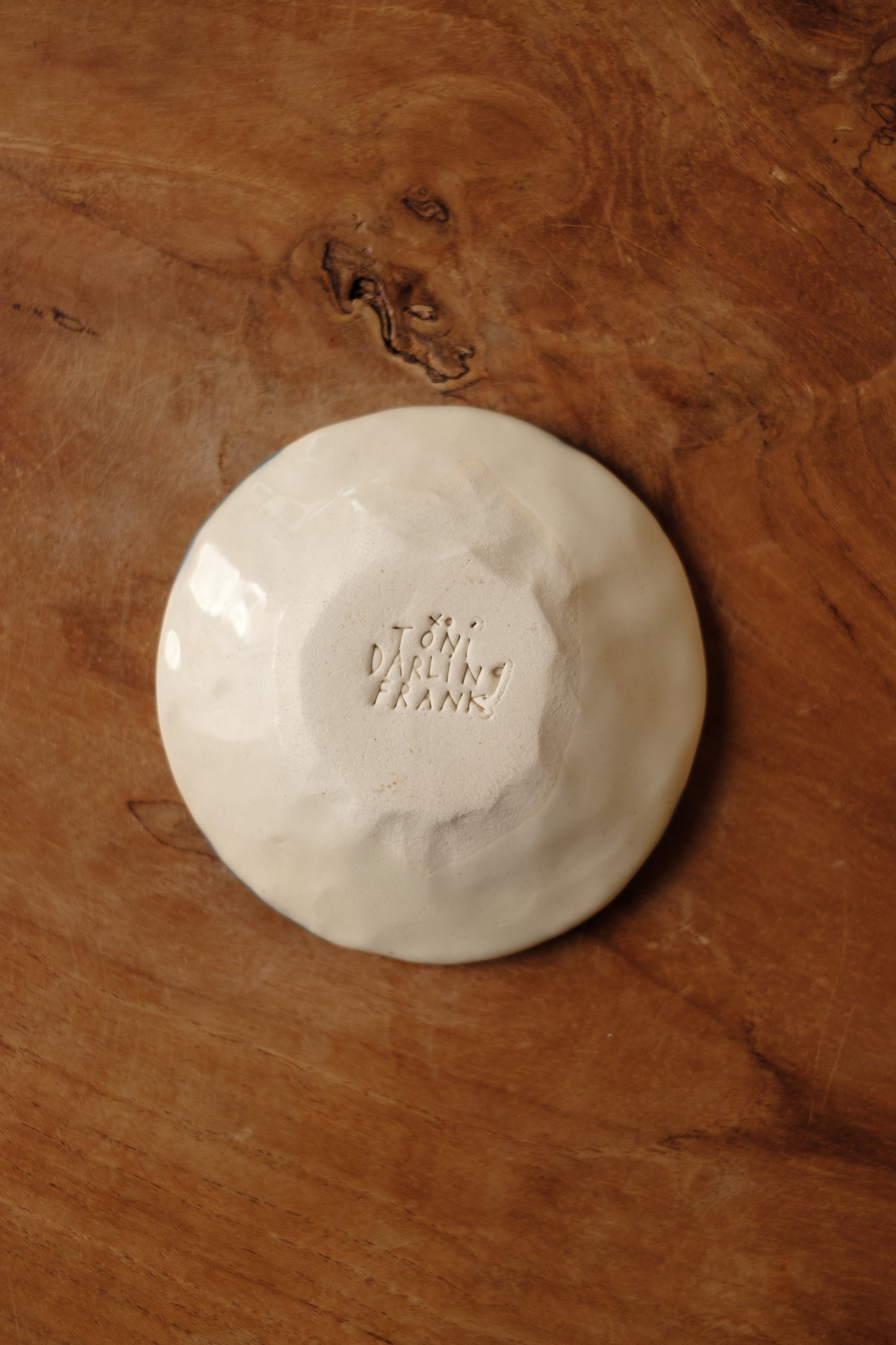 hand-painted diamond pattern tiny plate