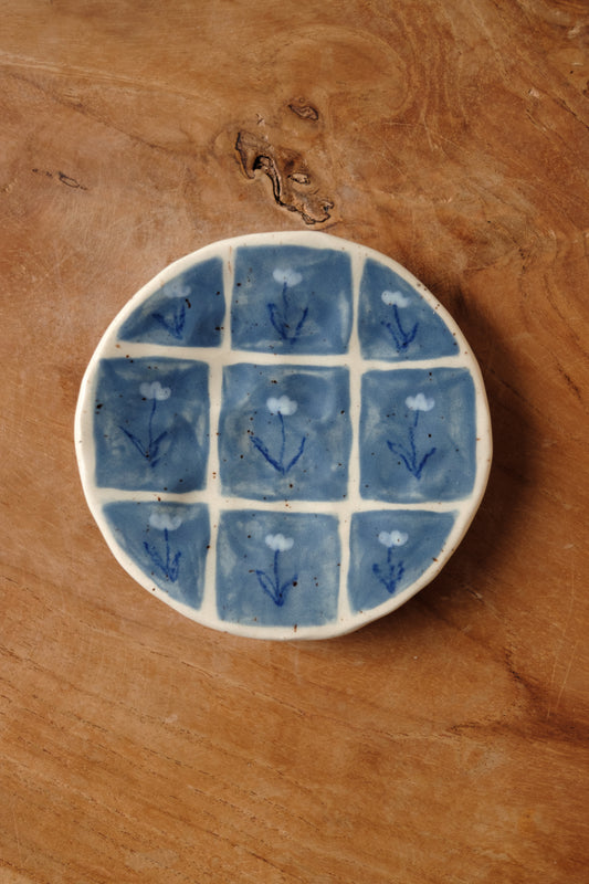 hand-painted quilt pattern tiny plate