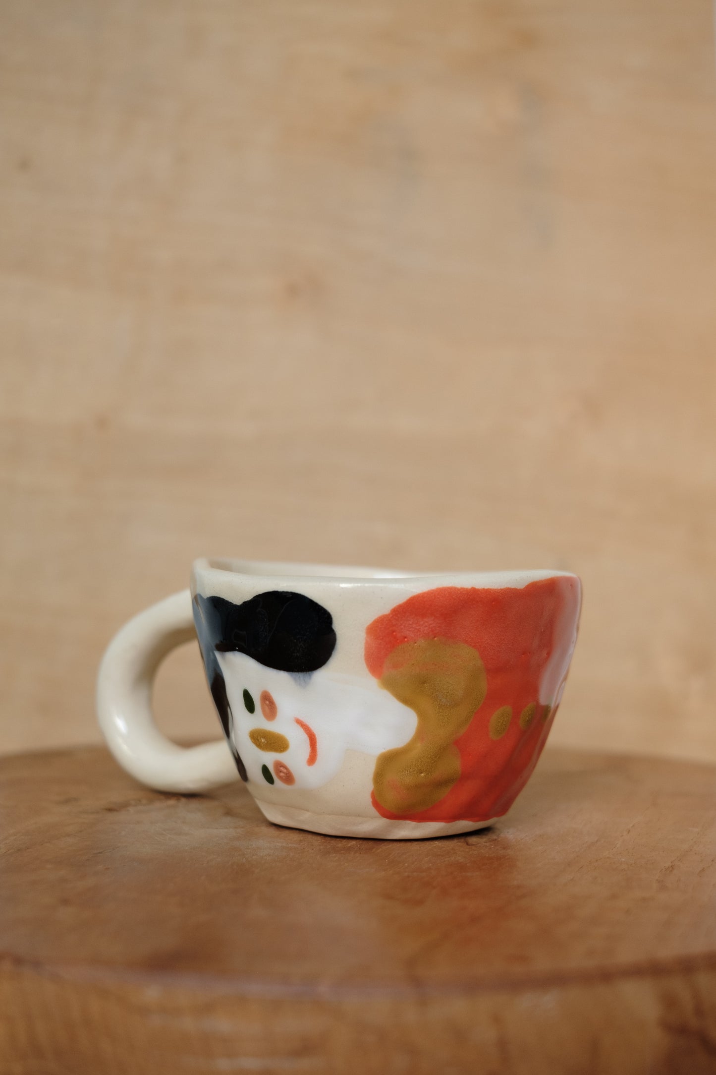 hand-painted people cappuccino mug