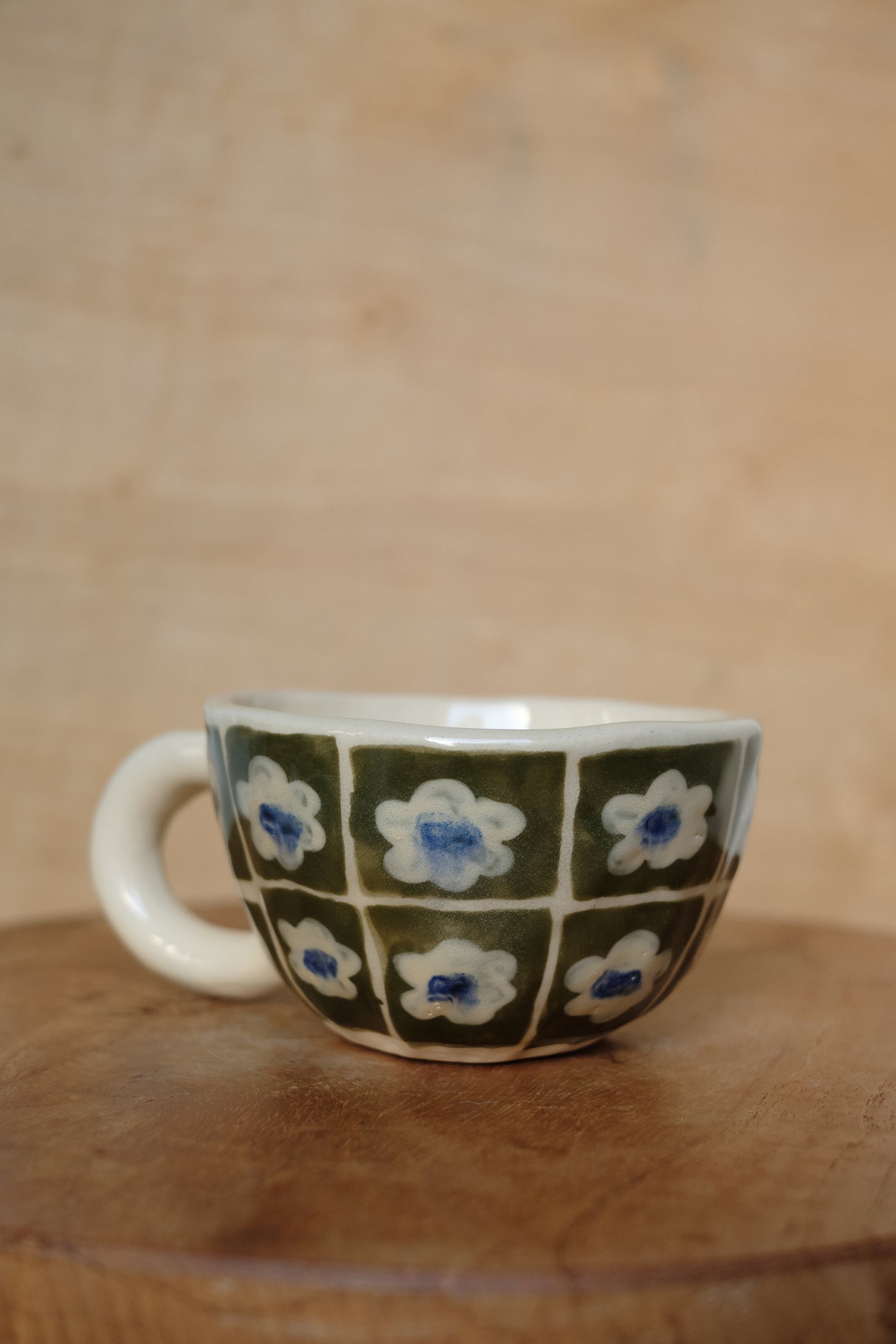 hand-painted patterns with flowers cappuccino mug