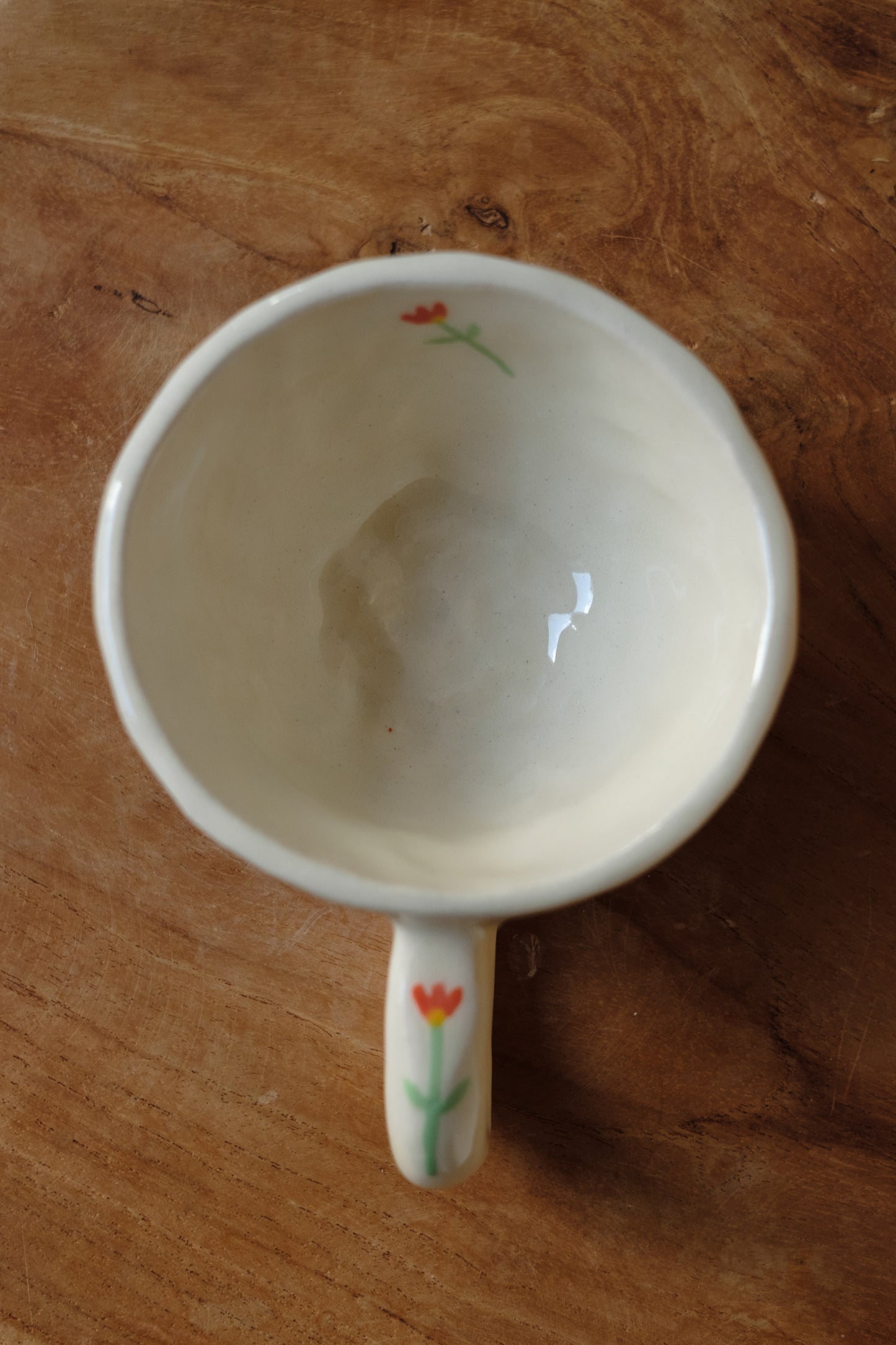 hand-painted patterns with flowers cappuccino mug