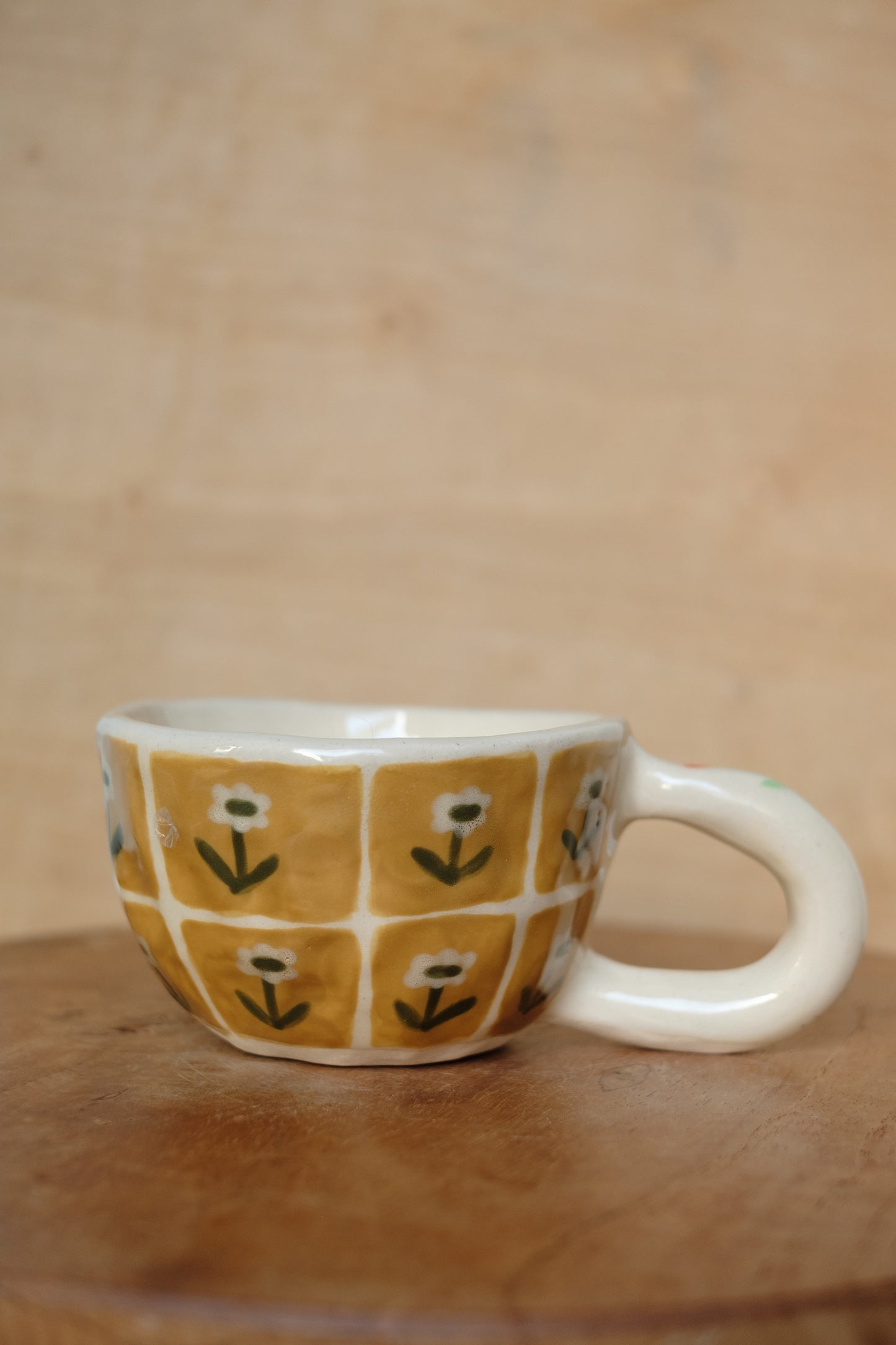 hand-painted patterns with flowers cappuccino mug