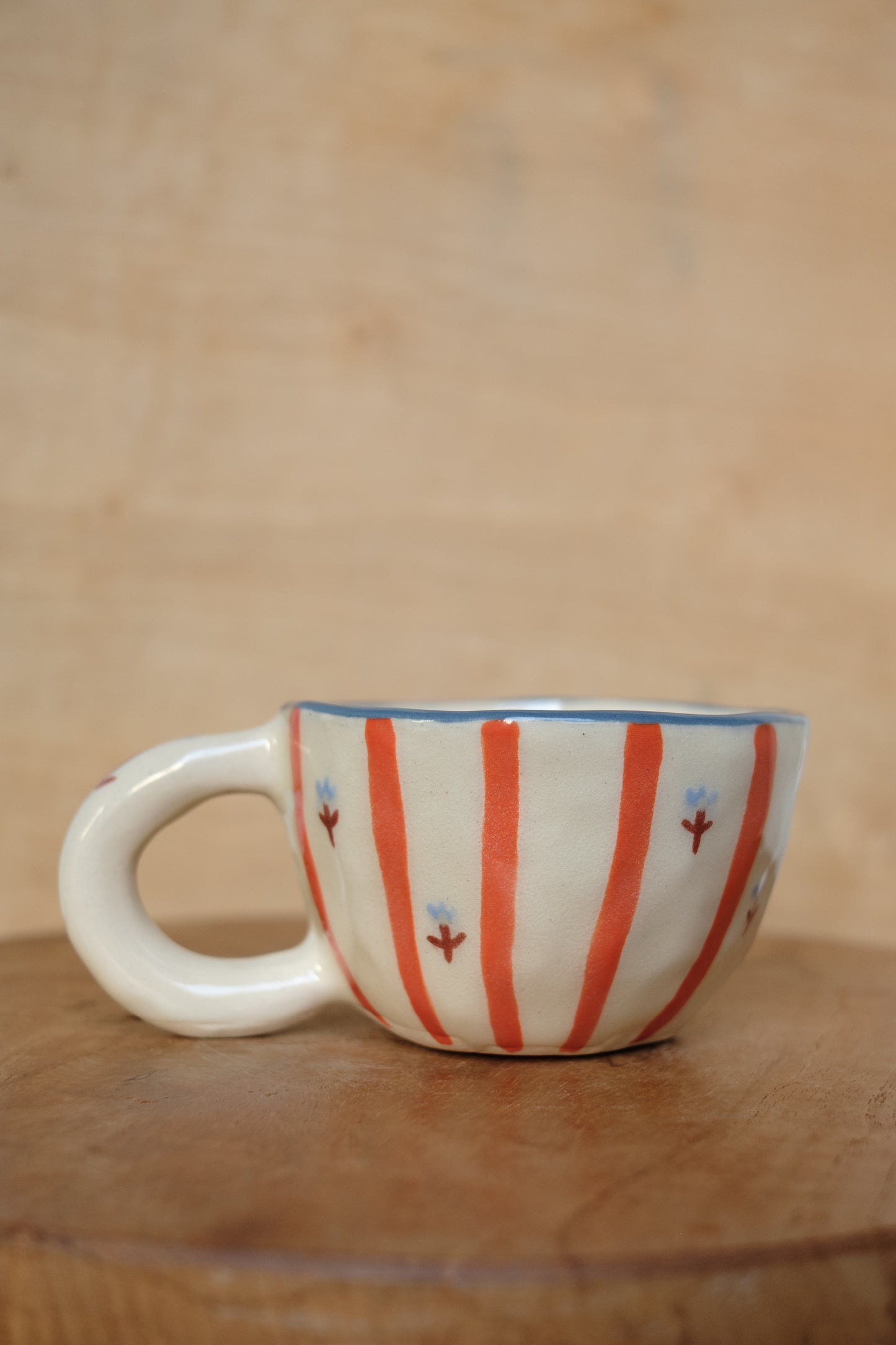 hand-painted patterns with flowers cappuccino mug