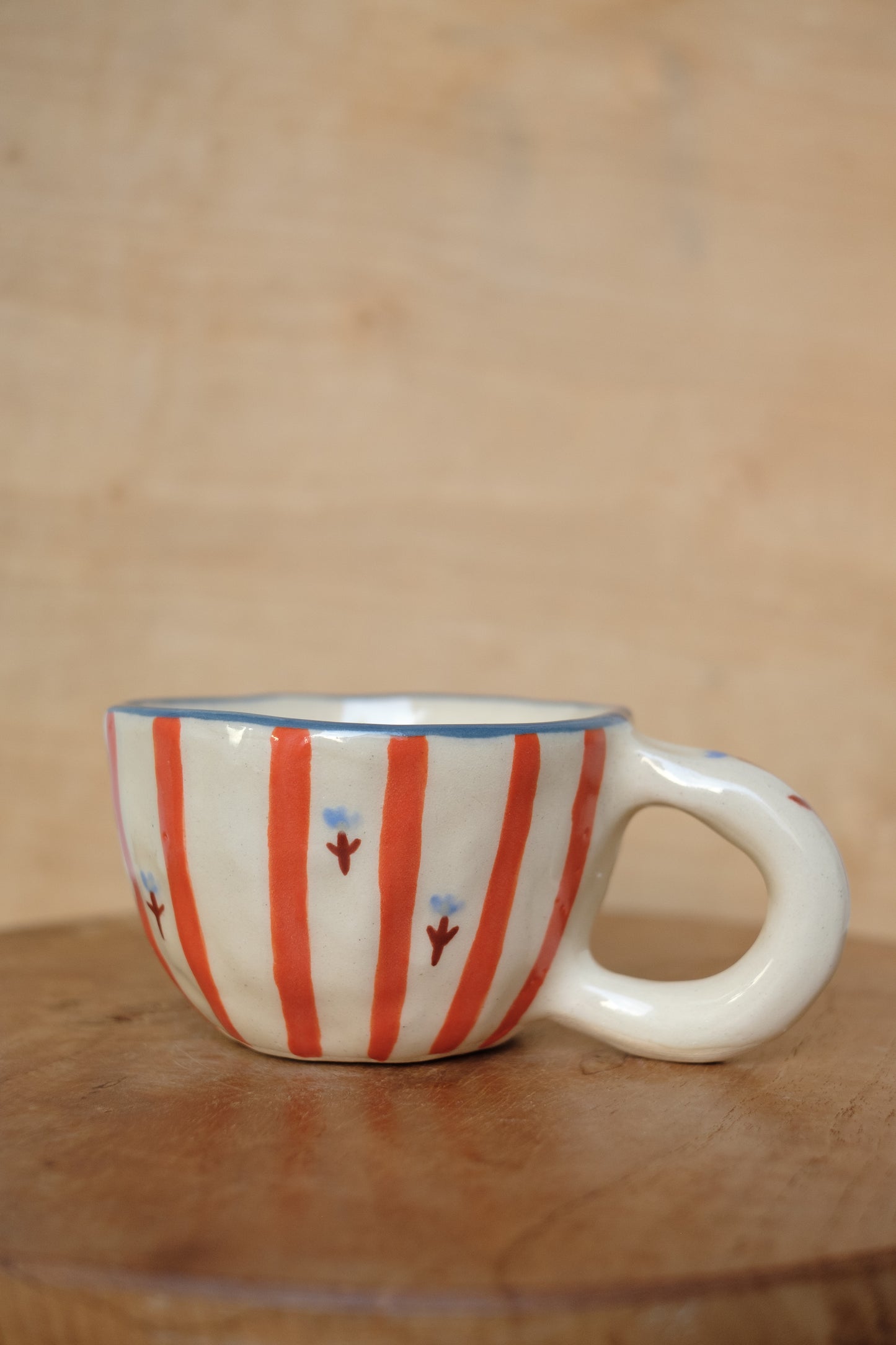 hand-painted patterns with flowers cappuccino mug