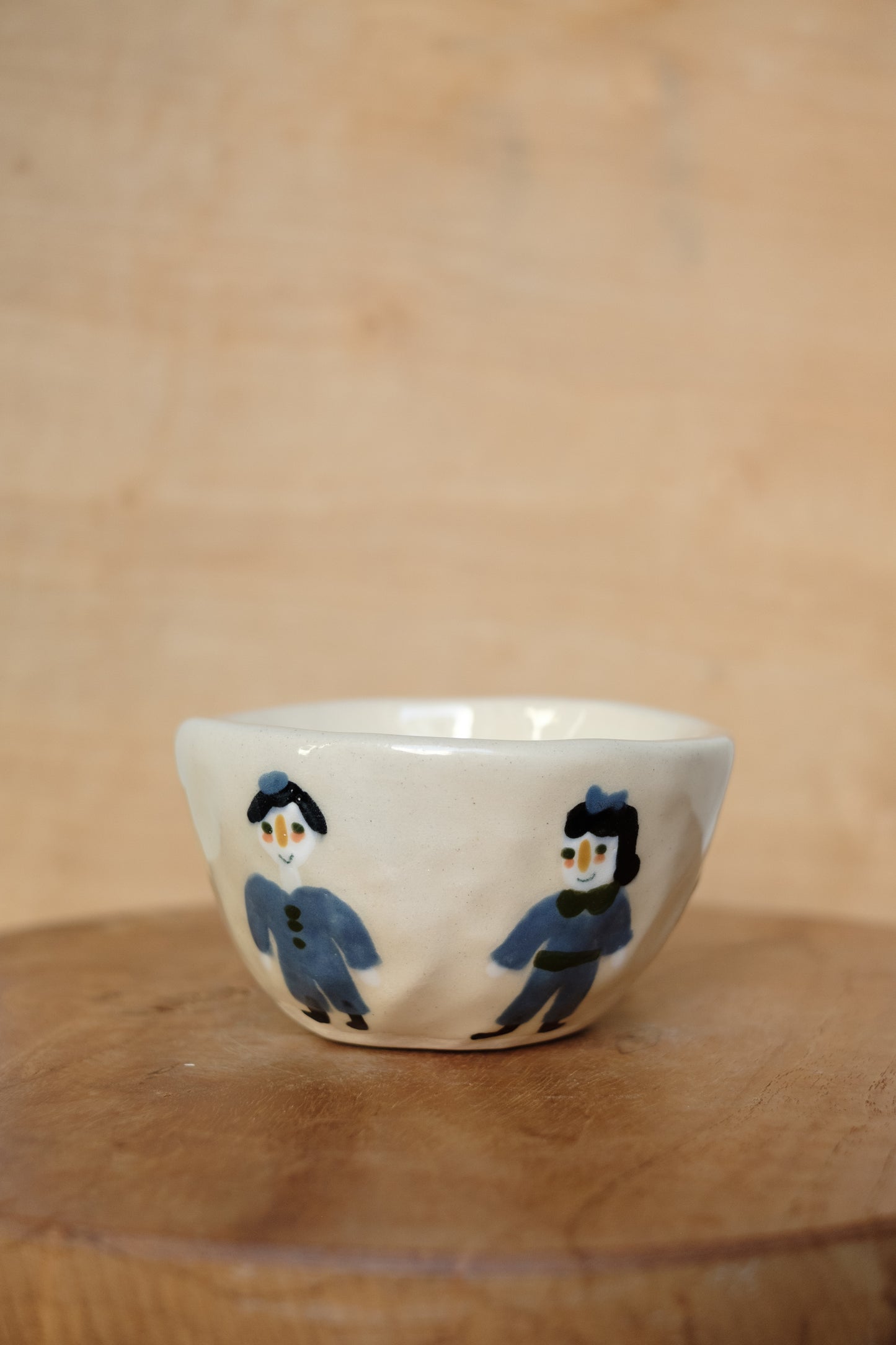 hand-painted people cappuccino mug