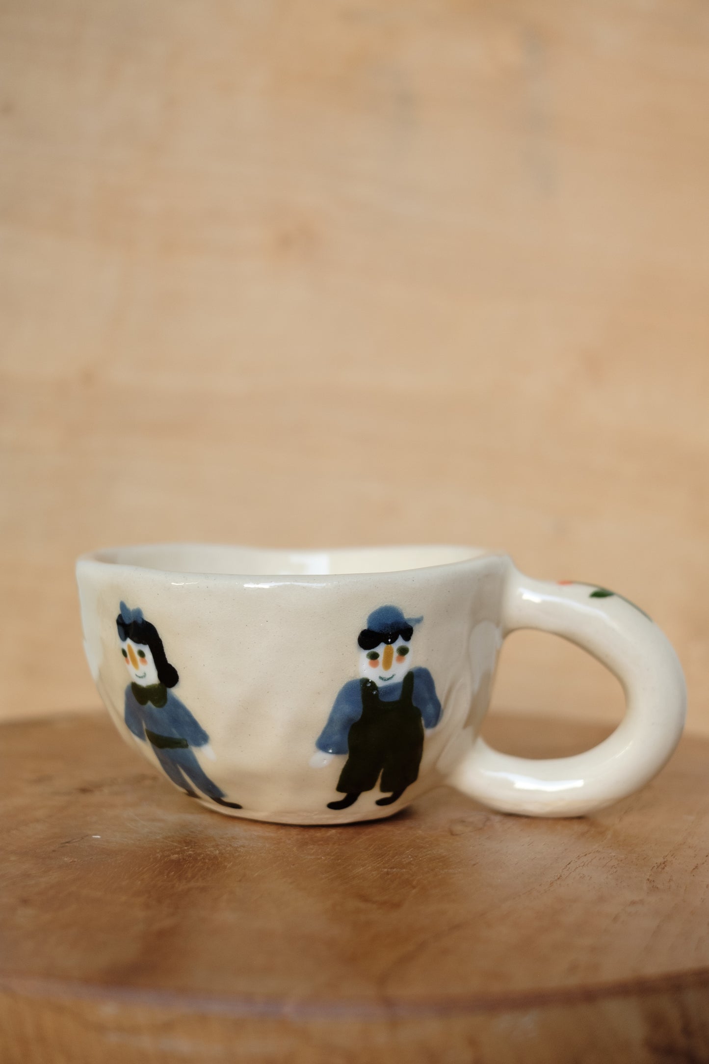 hand-painted people cappuccino mug