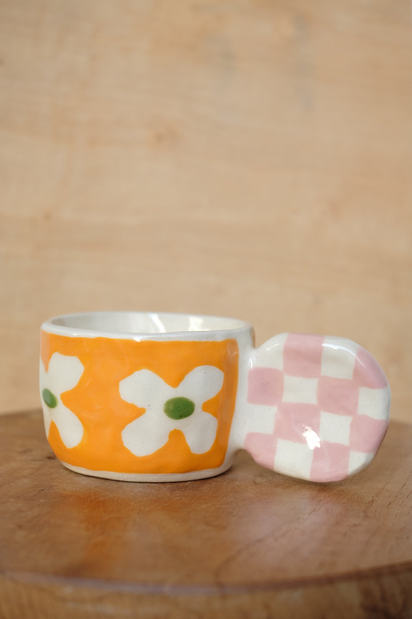 hand-painted full handle art mug