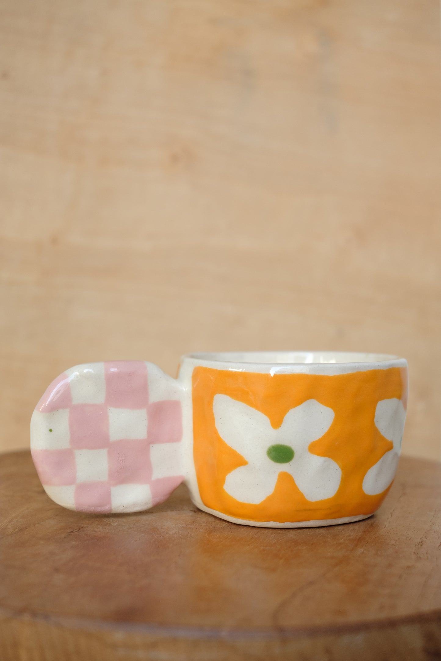 hand-painted full handle art mug