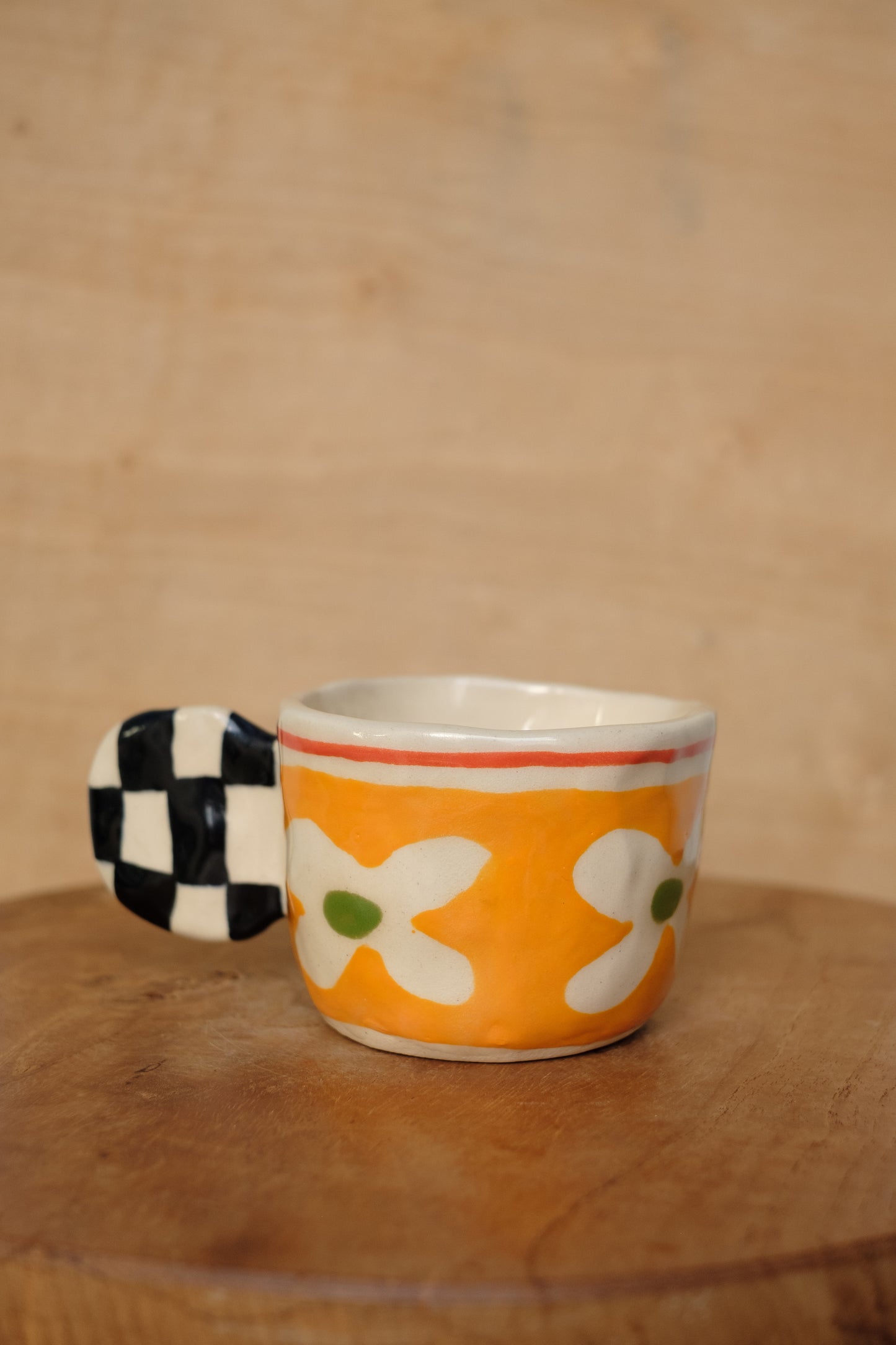hand-painted full handle art mug