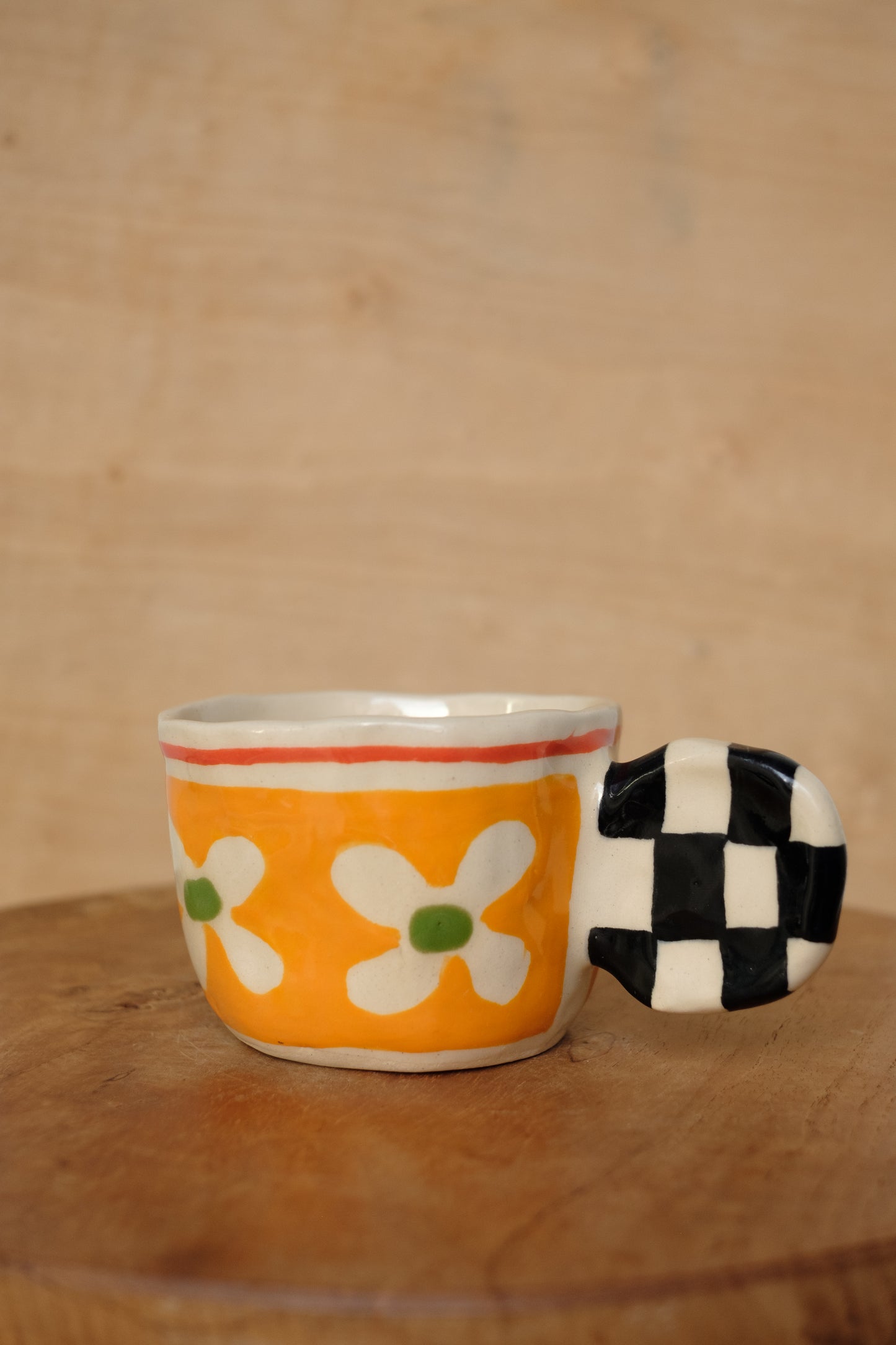 hand-painted full handle art mug