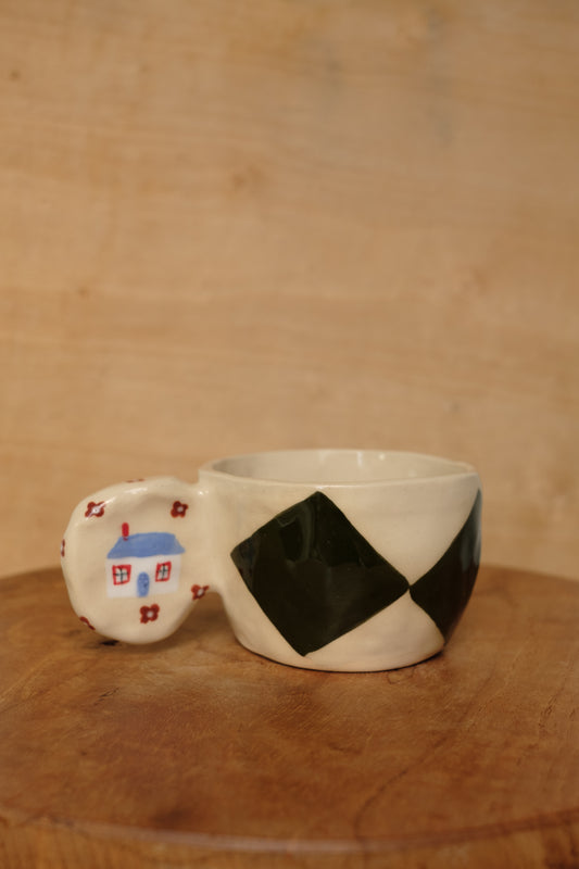 hand-painted full handle art mug