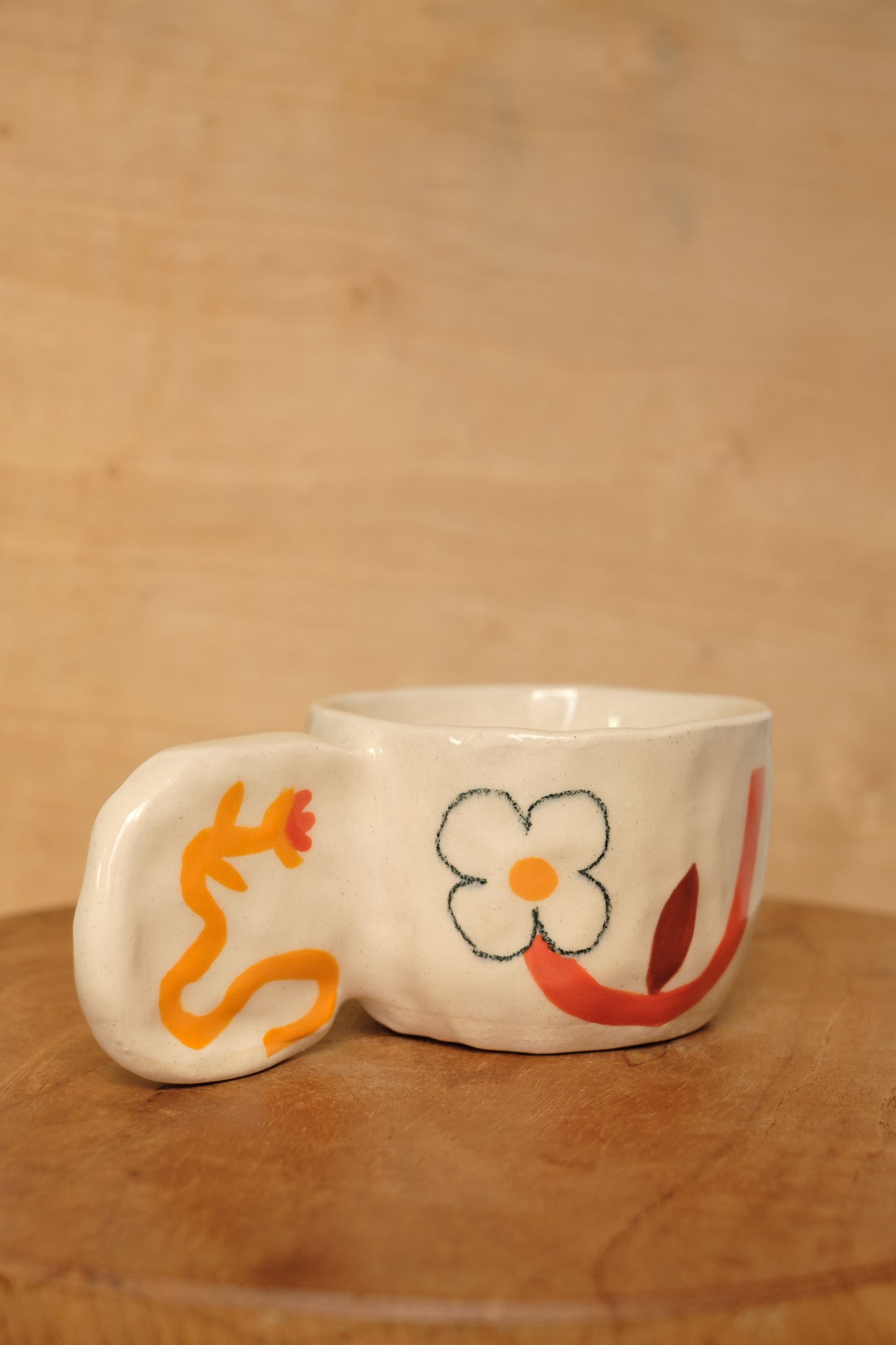 hand-painted full handle art mug