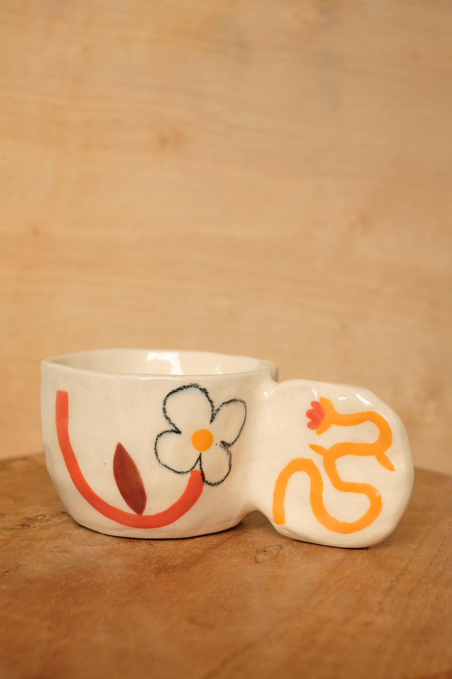 hand-painted full handle art mug