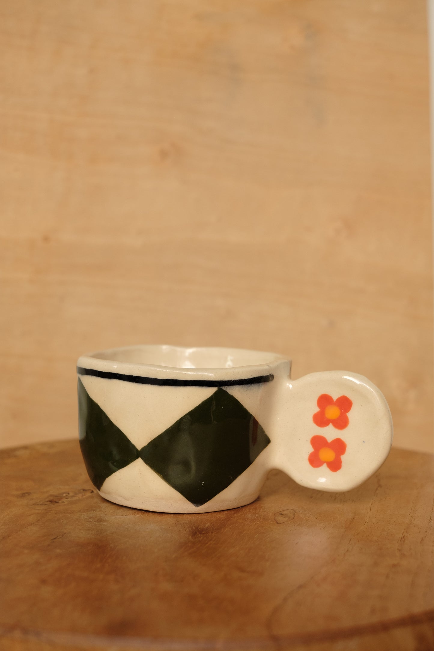 hand-painted full handle art mug